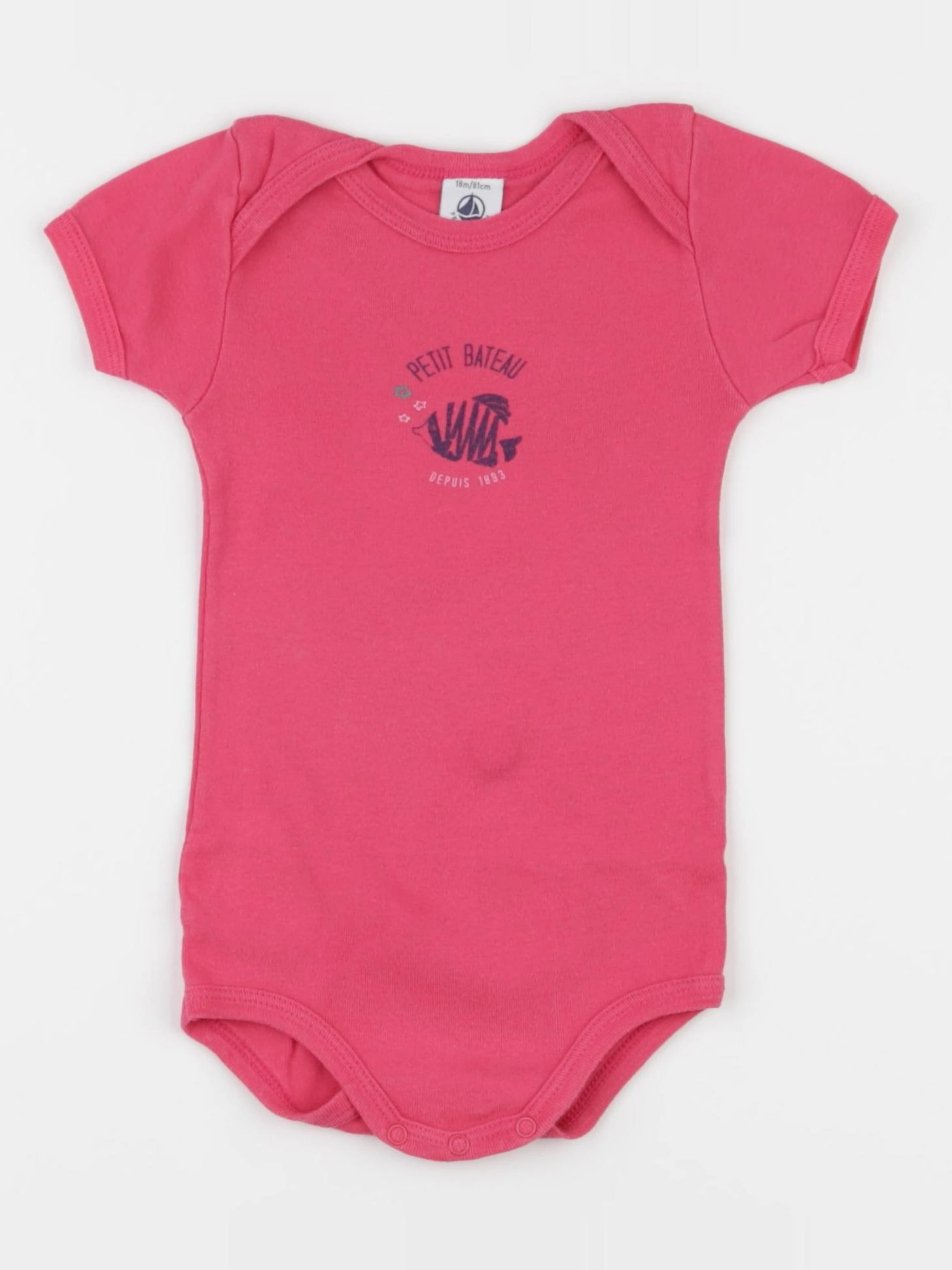 Petit Bateau - body rose - 18 mois