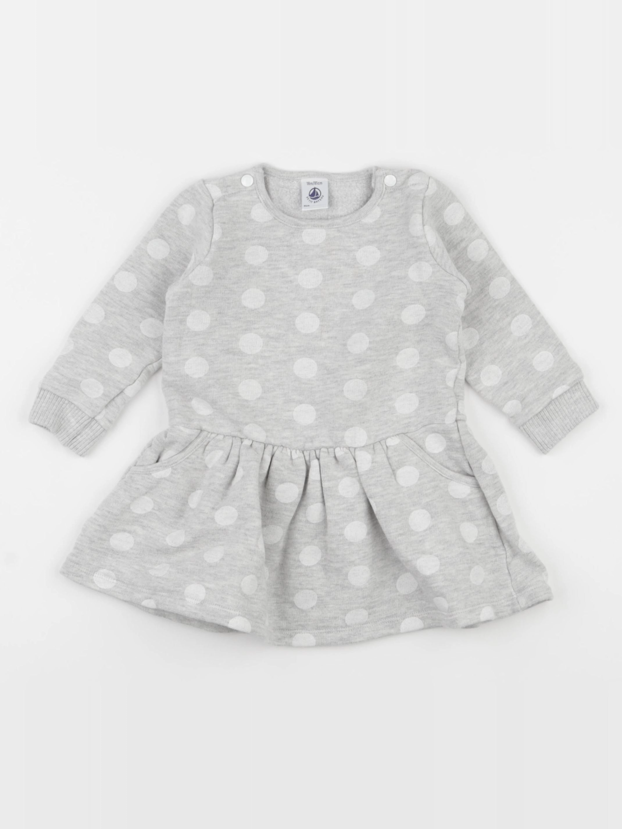Petit Bateau - robe gris - 18 mois