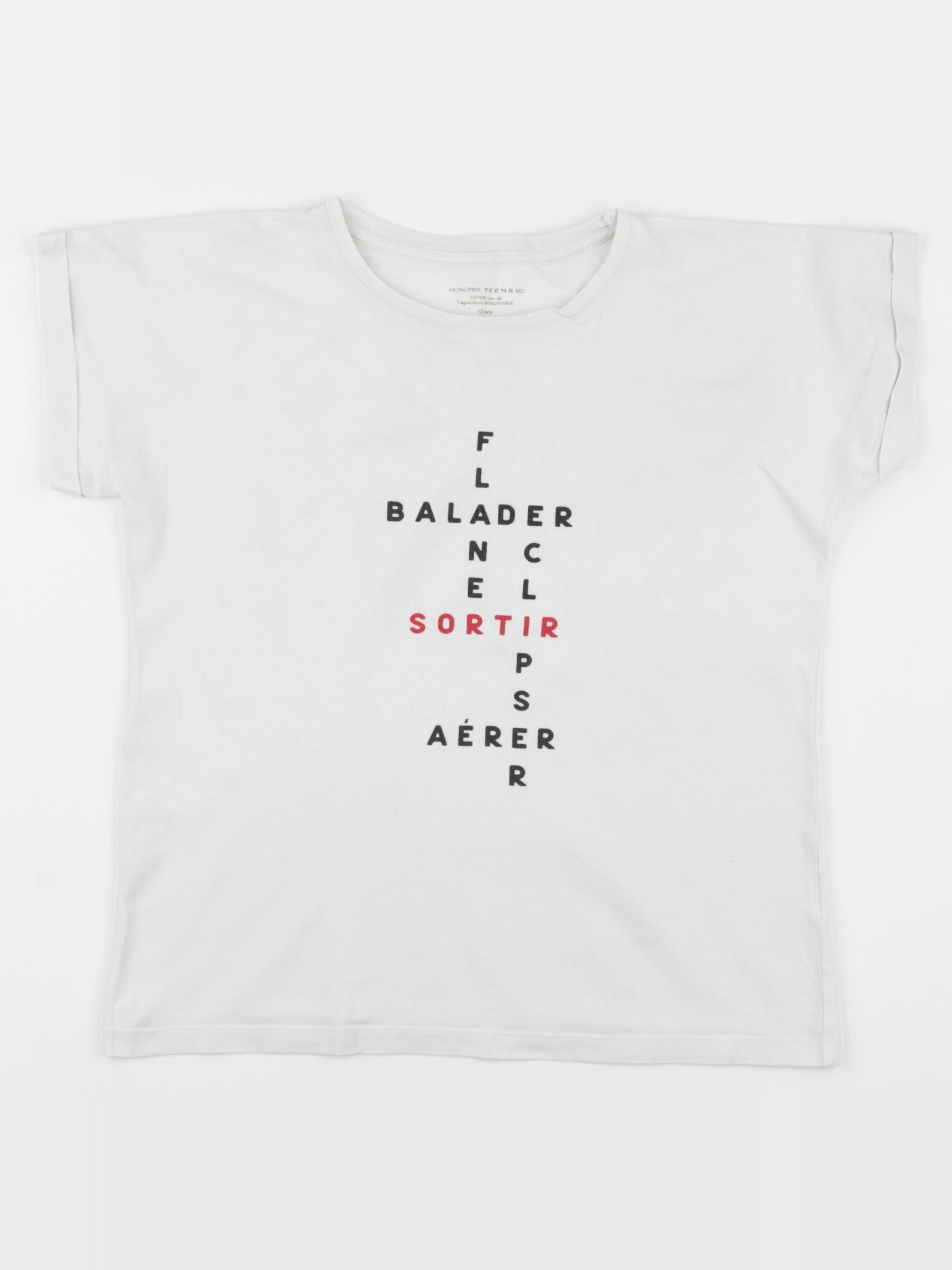 Monoprix - tee-shirt blanc - 12 ans