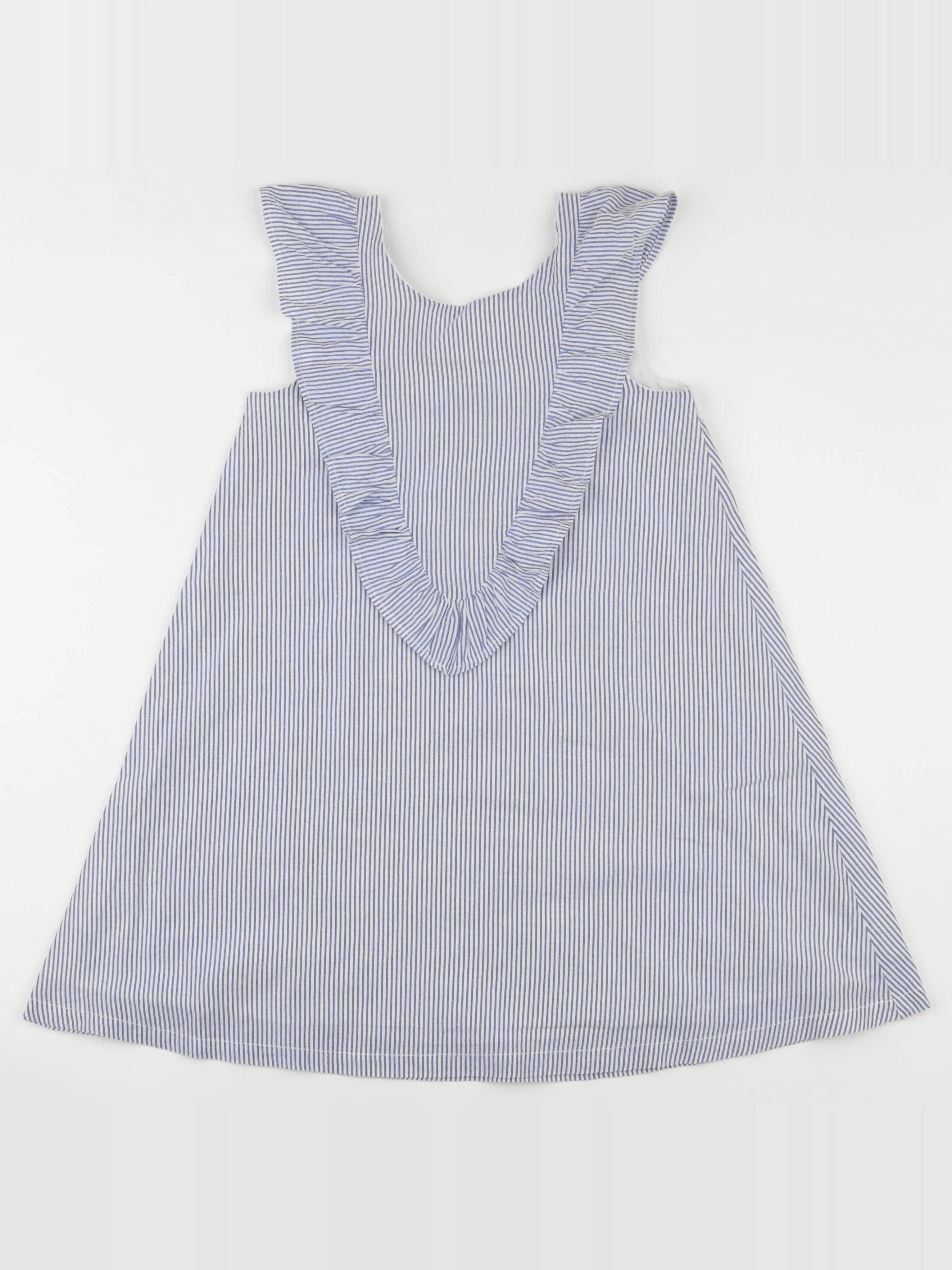Vertbaudet - robe blanc, bleu - 10 ans