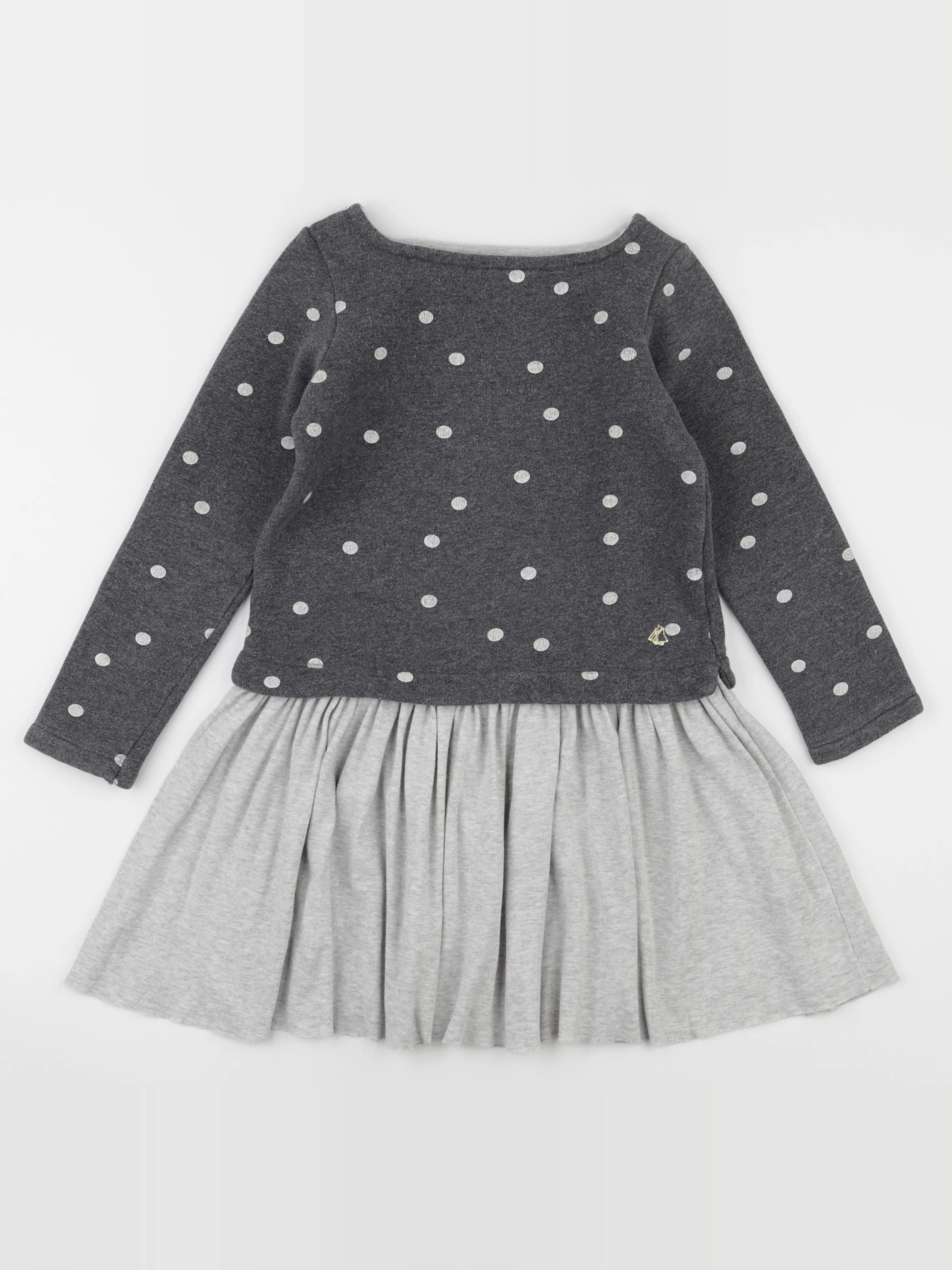 Petit Bateau - robe gris - 8 ans