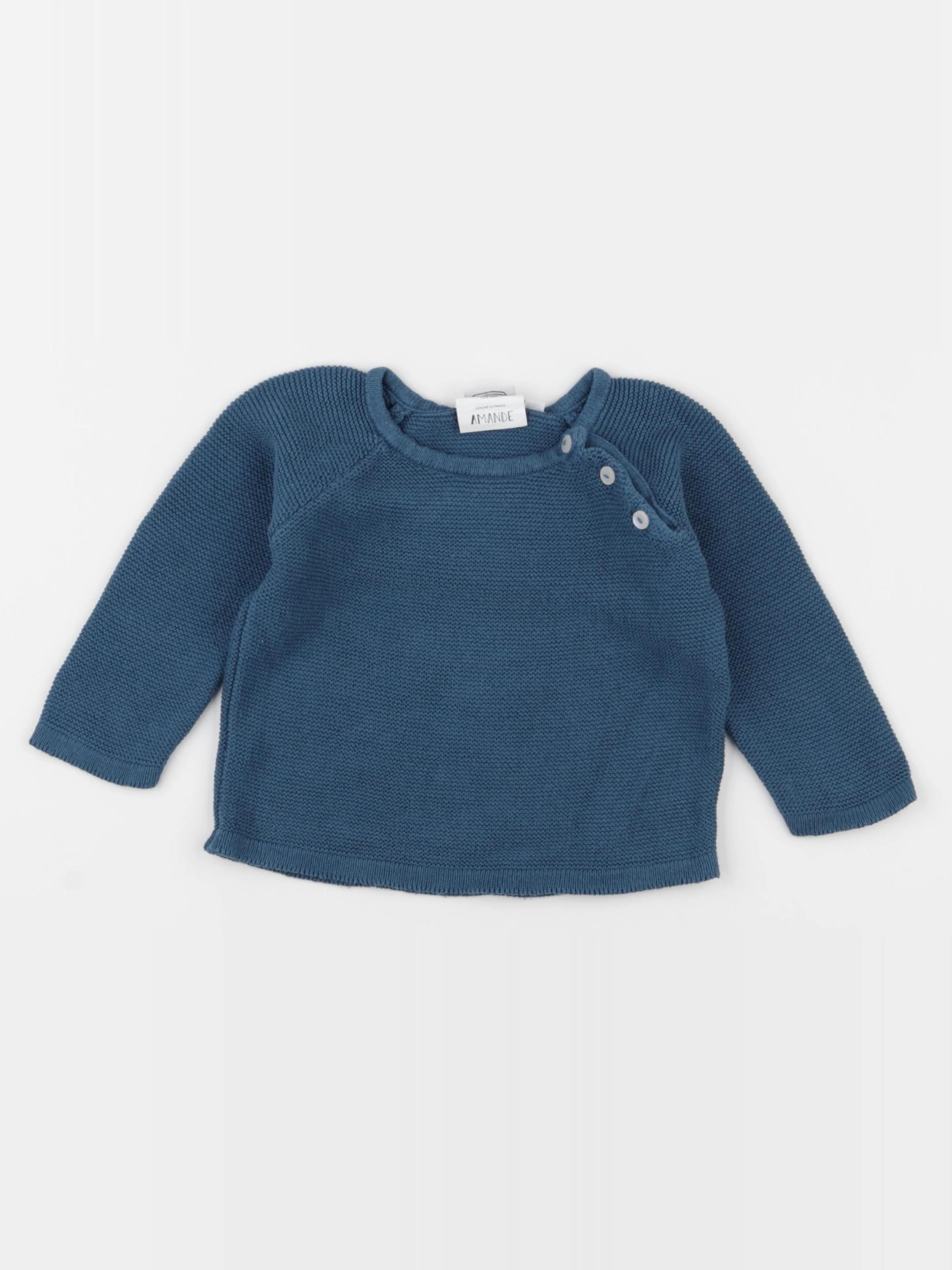 Amande - pull bleu - 0/6 mois