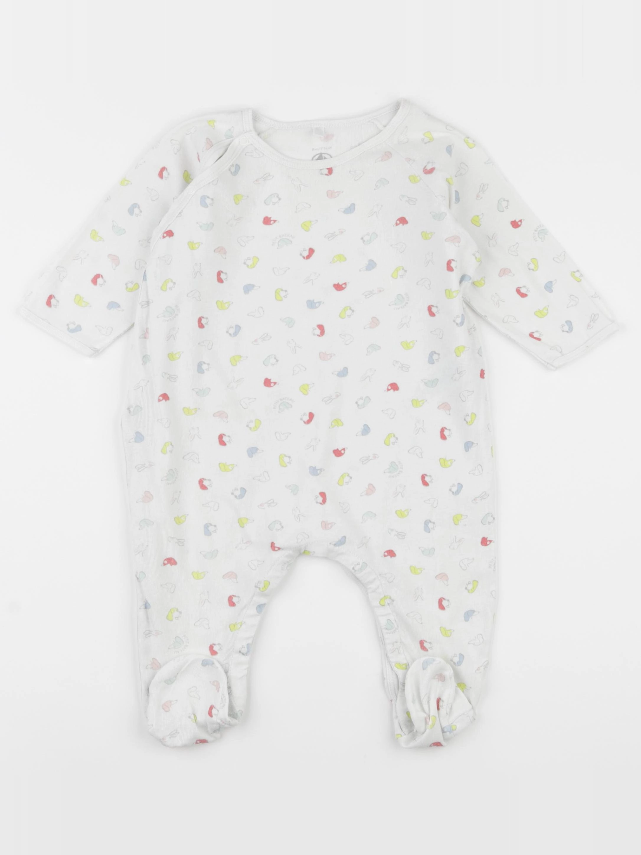 Petit Bateau - pyjama coton blanc - 9 mois