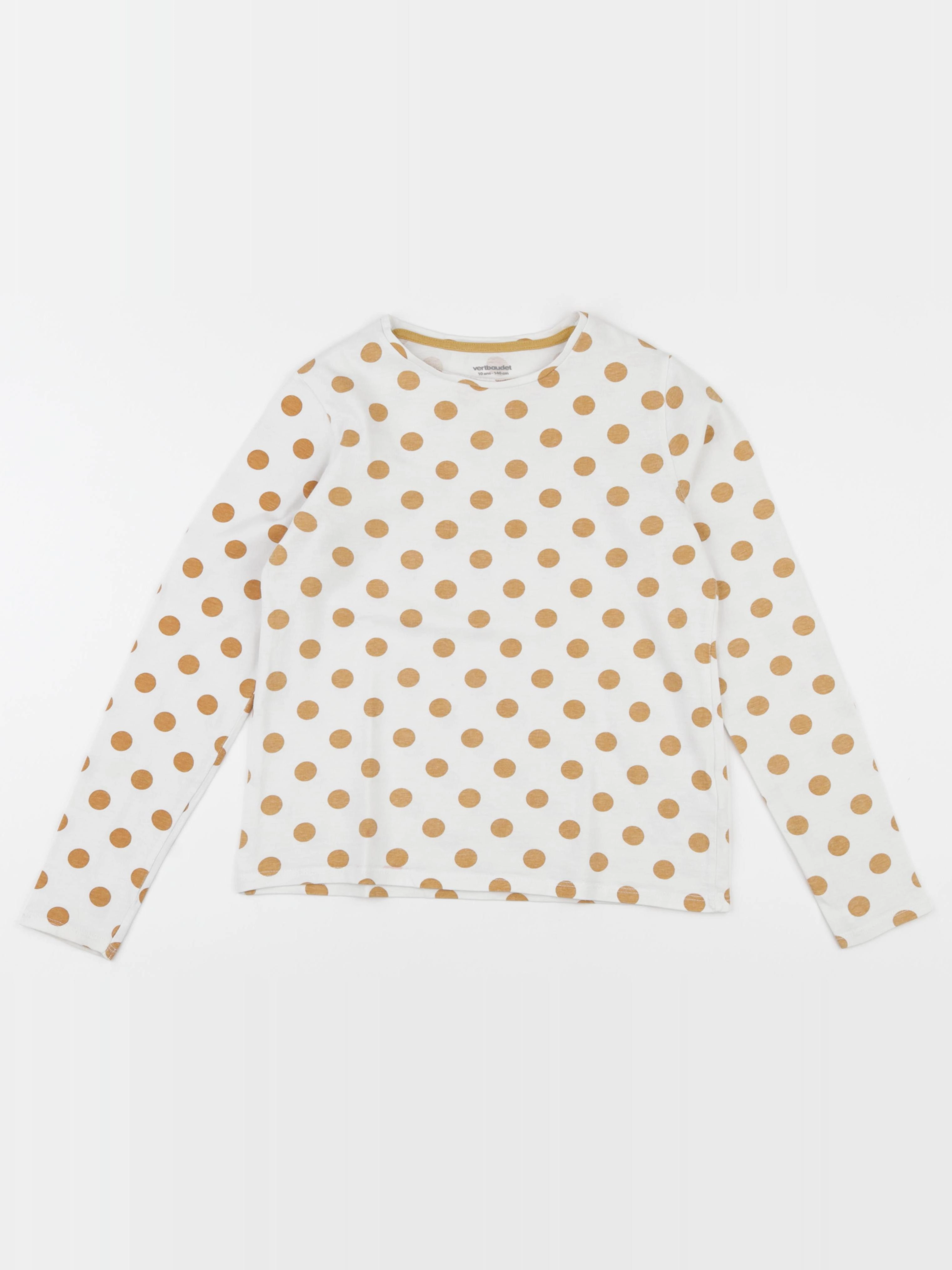 Vertbaudet - tee-shirt blanc, marron - 10 ans