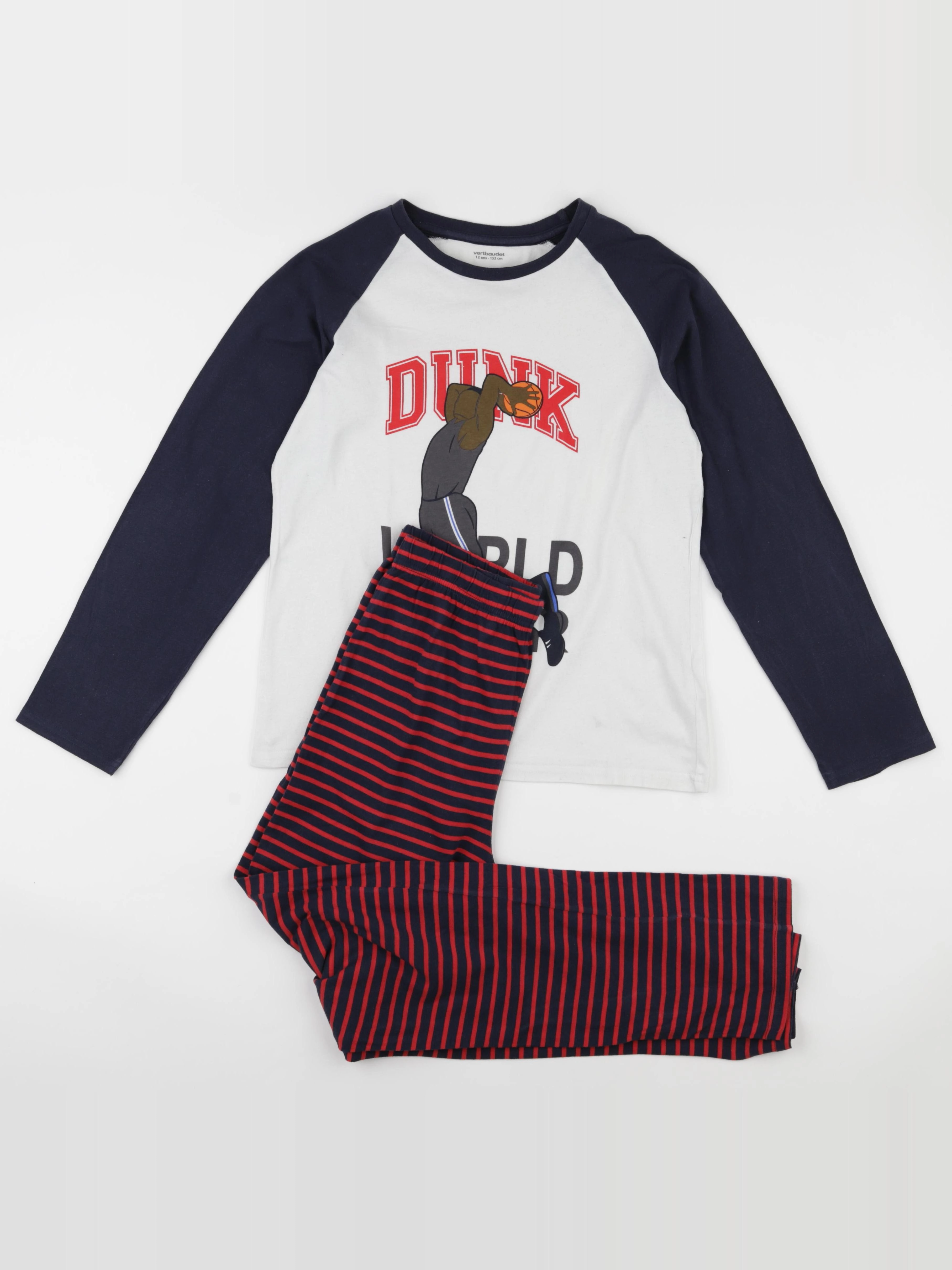 Vertbaudet - pyjama coton bleu - 12 ans