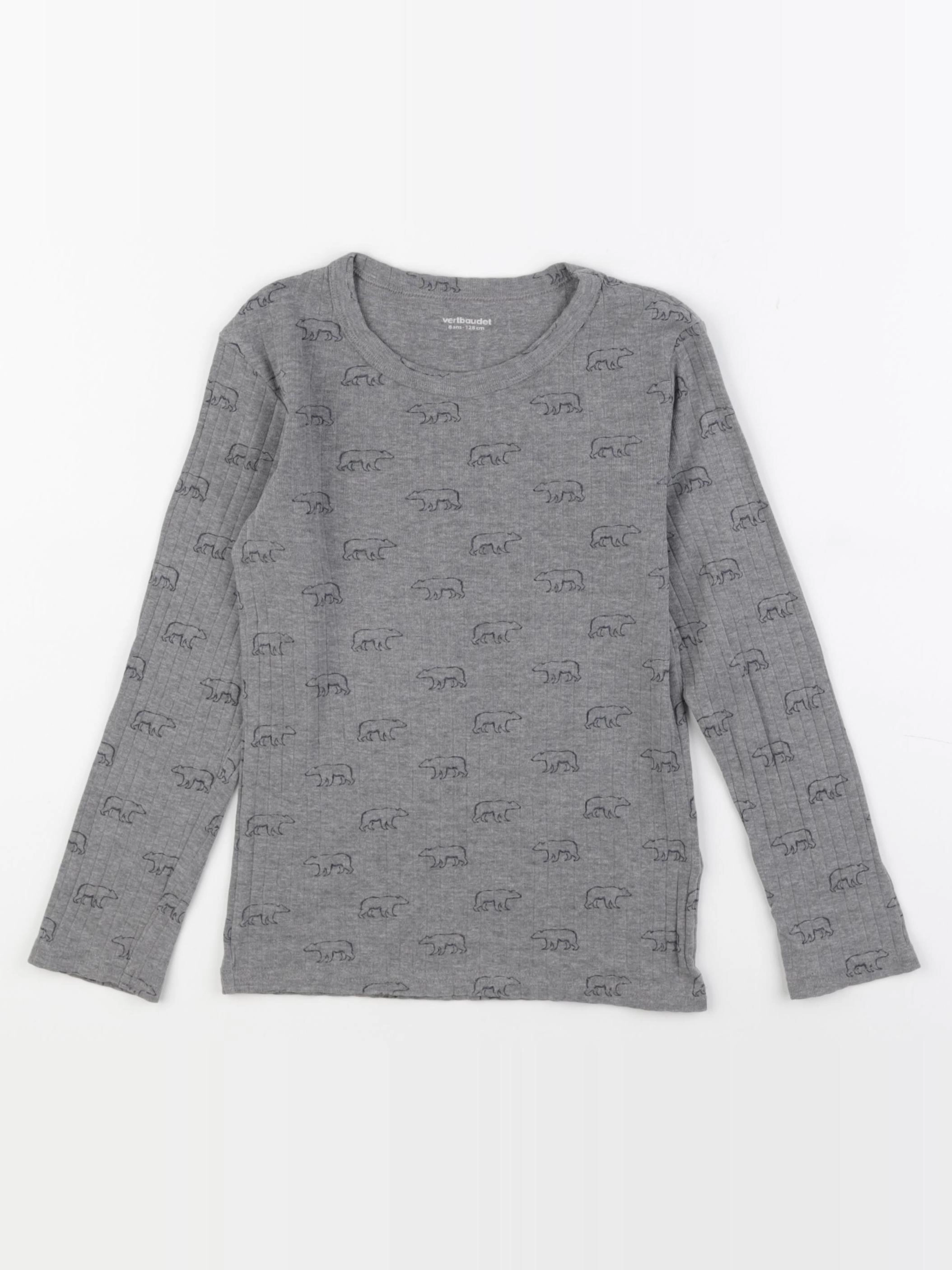 Vertbaudet - tee-shirt gris - 8 ans