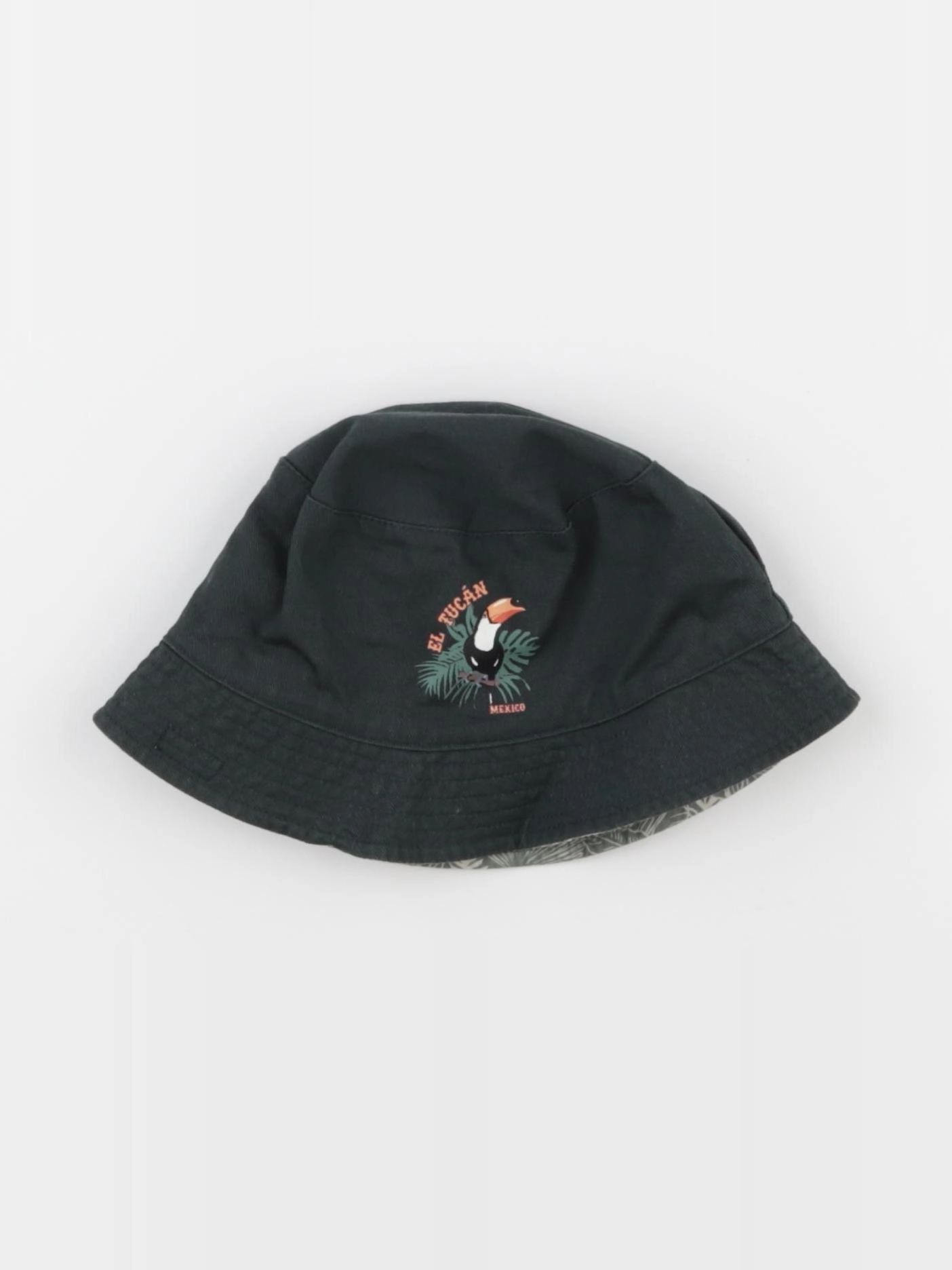 Vertbaudet - chapeau réversible vert - 4/6 ans