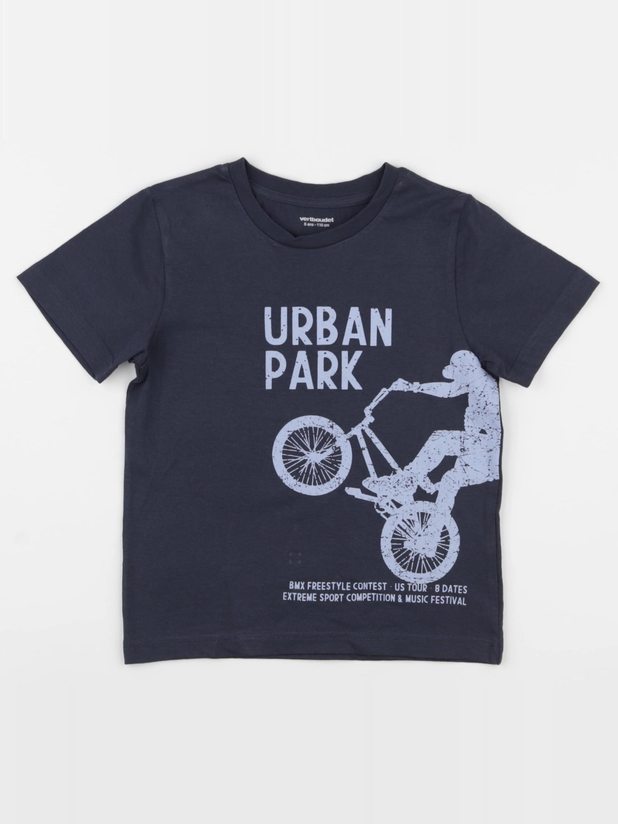 Vertbaudet - tee-shirt bleu - 5 ans
