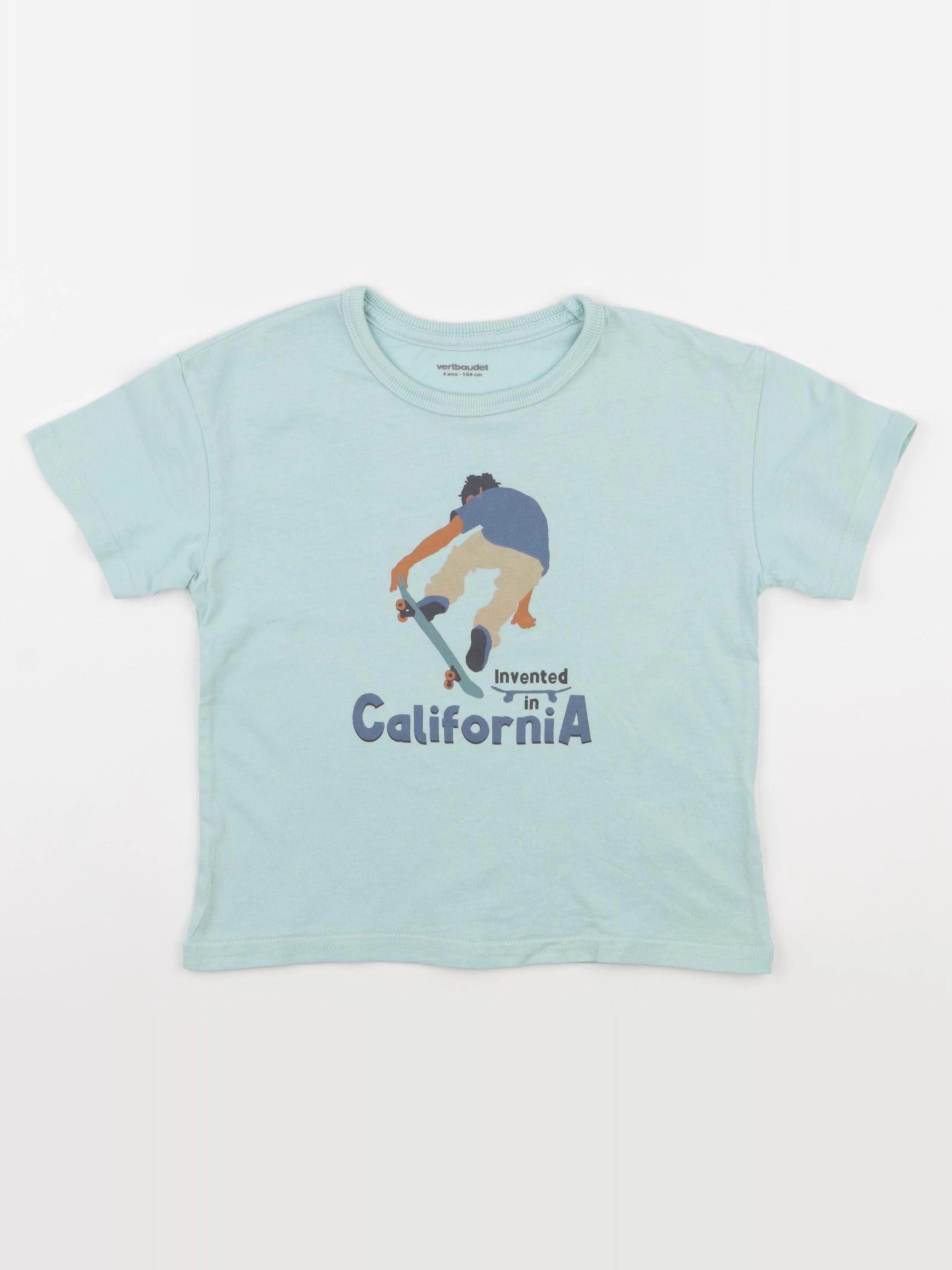 Vertbaudet - tee-shirt bleu - 4 ans