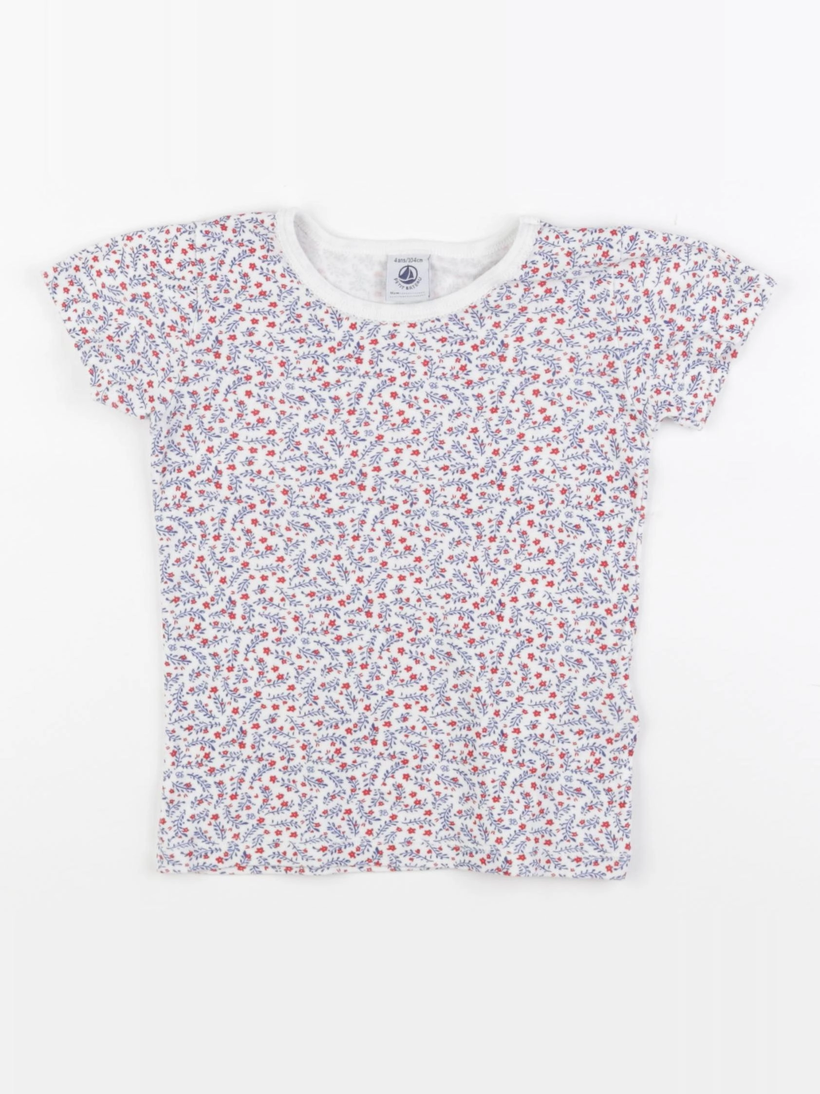 Petit Bateau - maillot de corps bleu - 4 ans