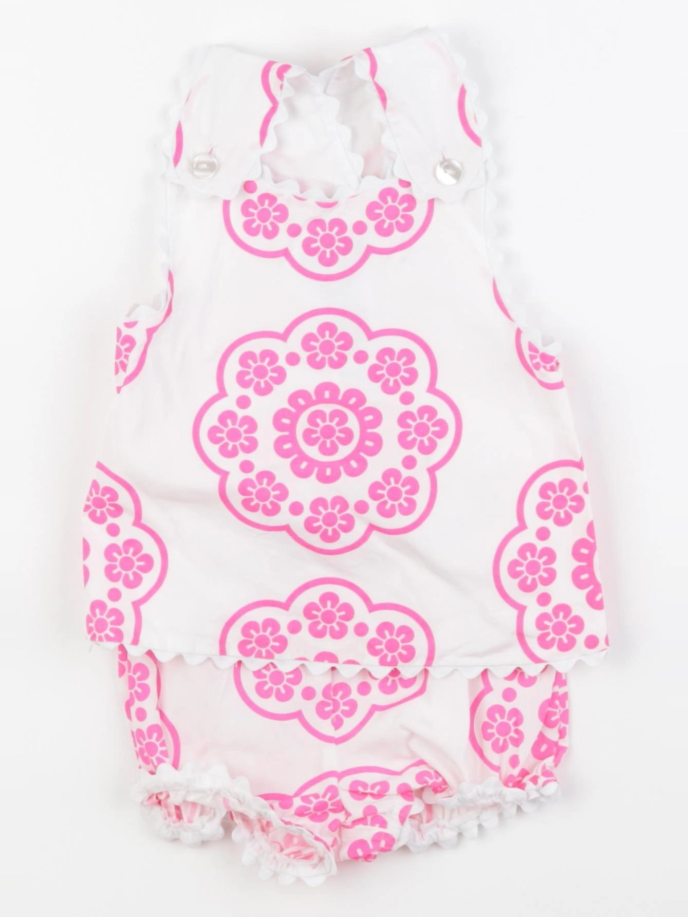 Jacadi - ensemble blanc, rose - 18 mois