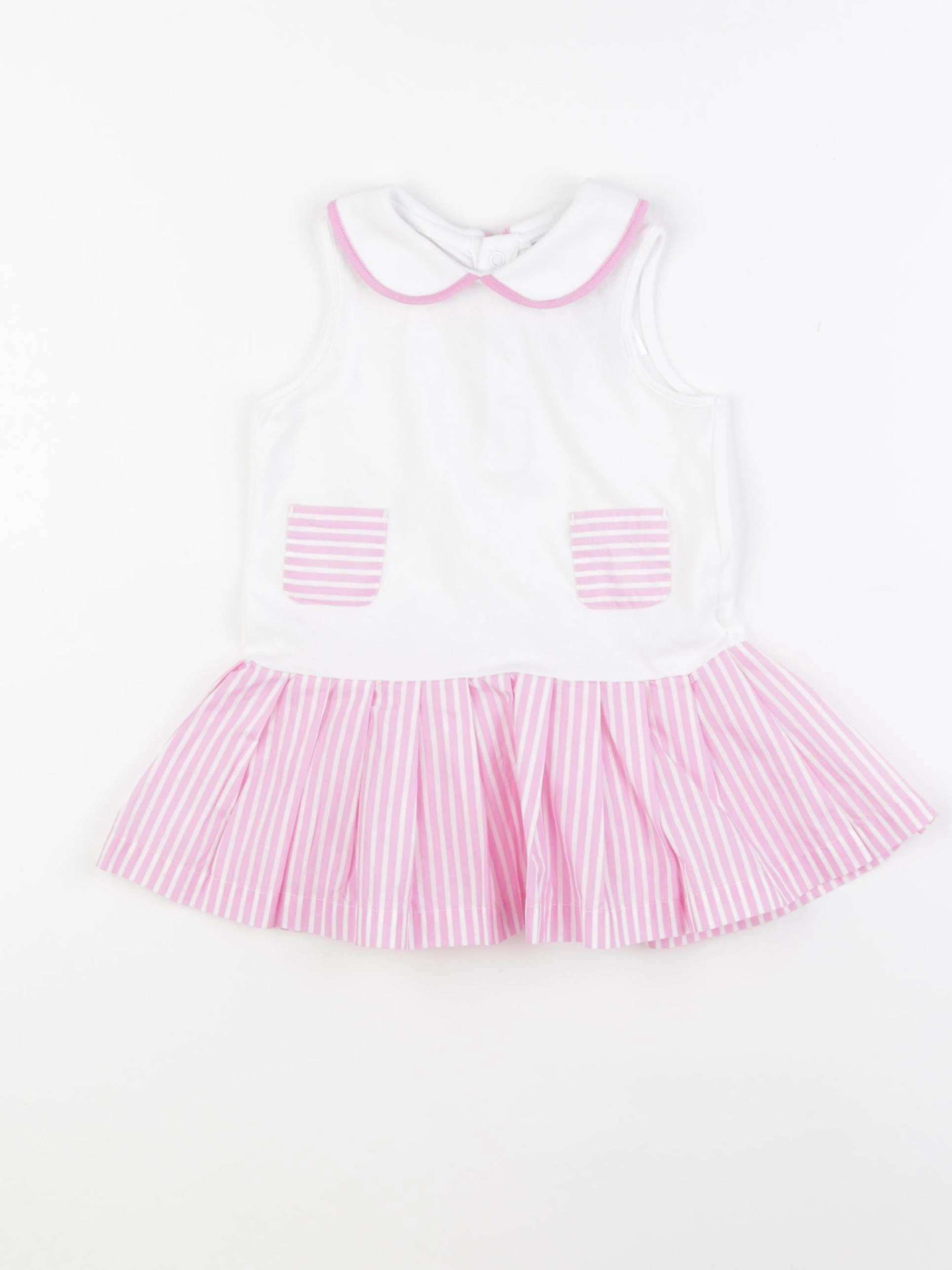 Jacadi - robe blanc, rose - 18 mois