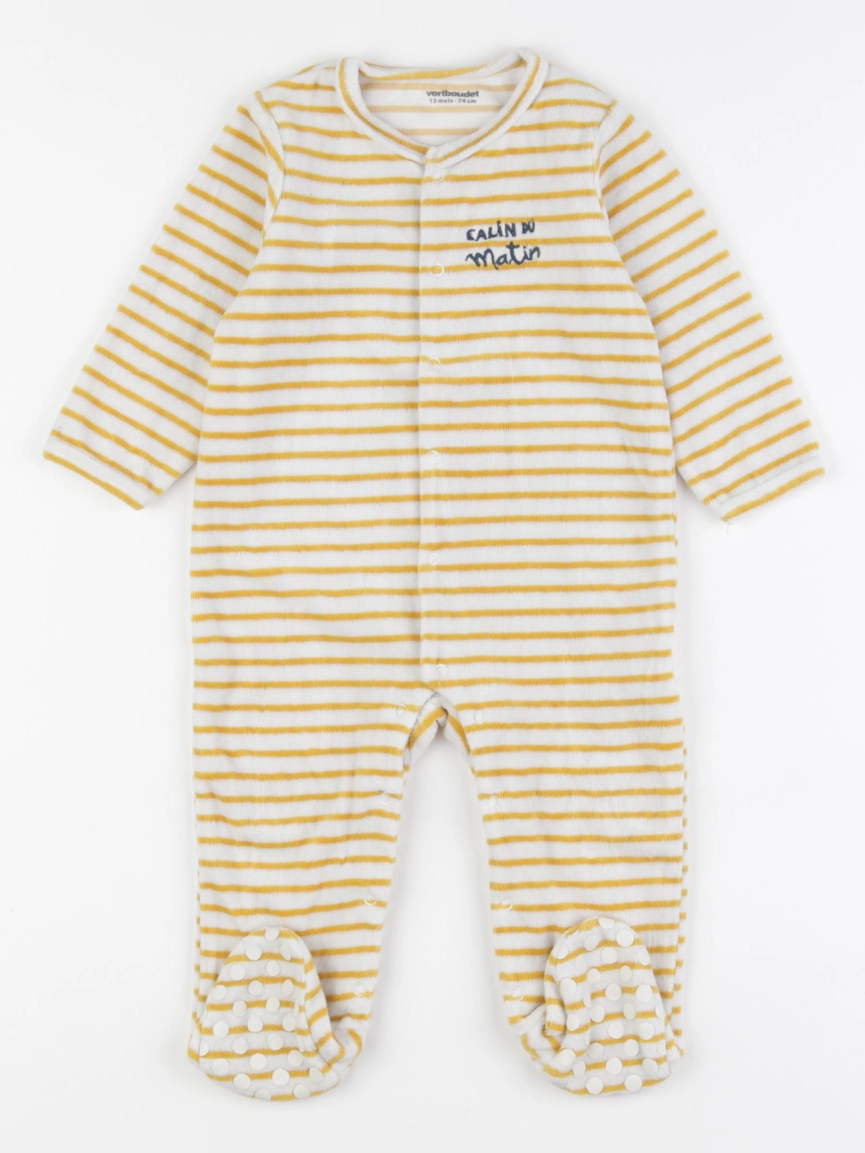 Vertbaudet - pyjama velours jaune - 12 mois