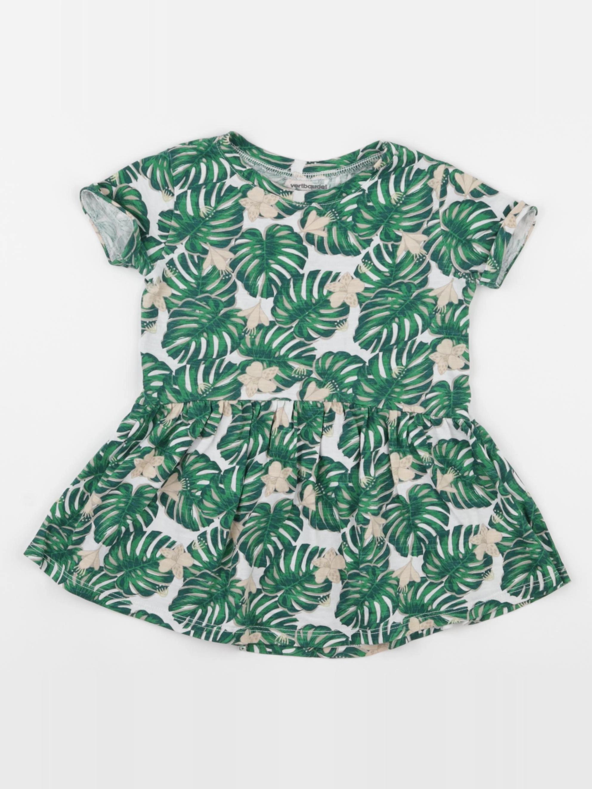 Vertbaudet - robe vert - 2 ans