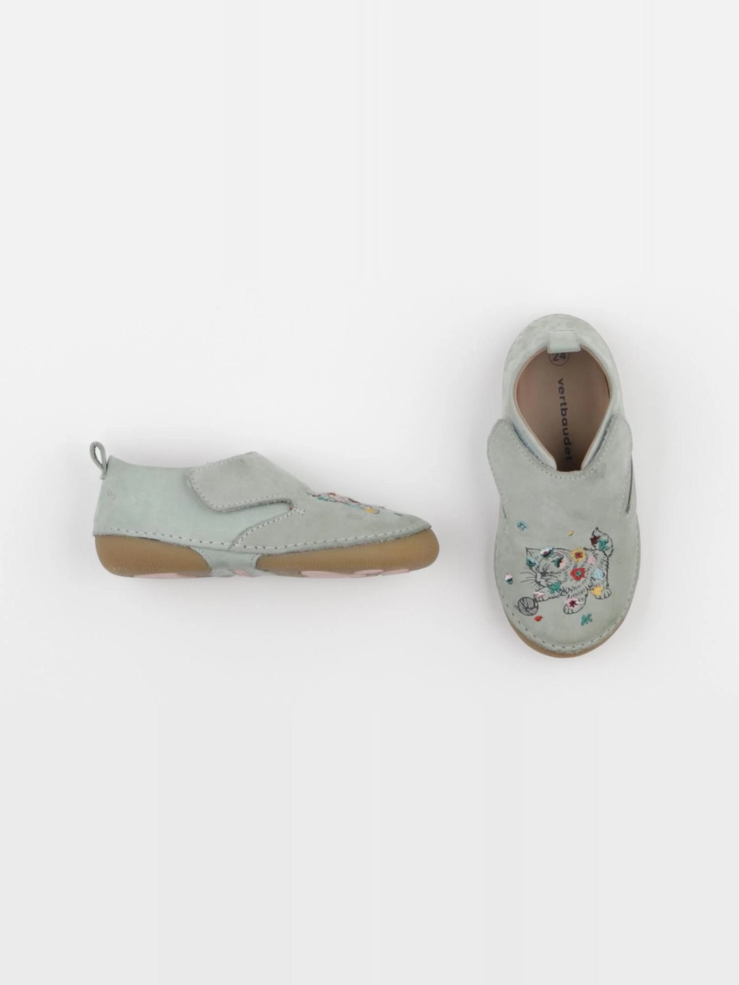 Vertbaudet - chaussons vert - pointure 24