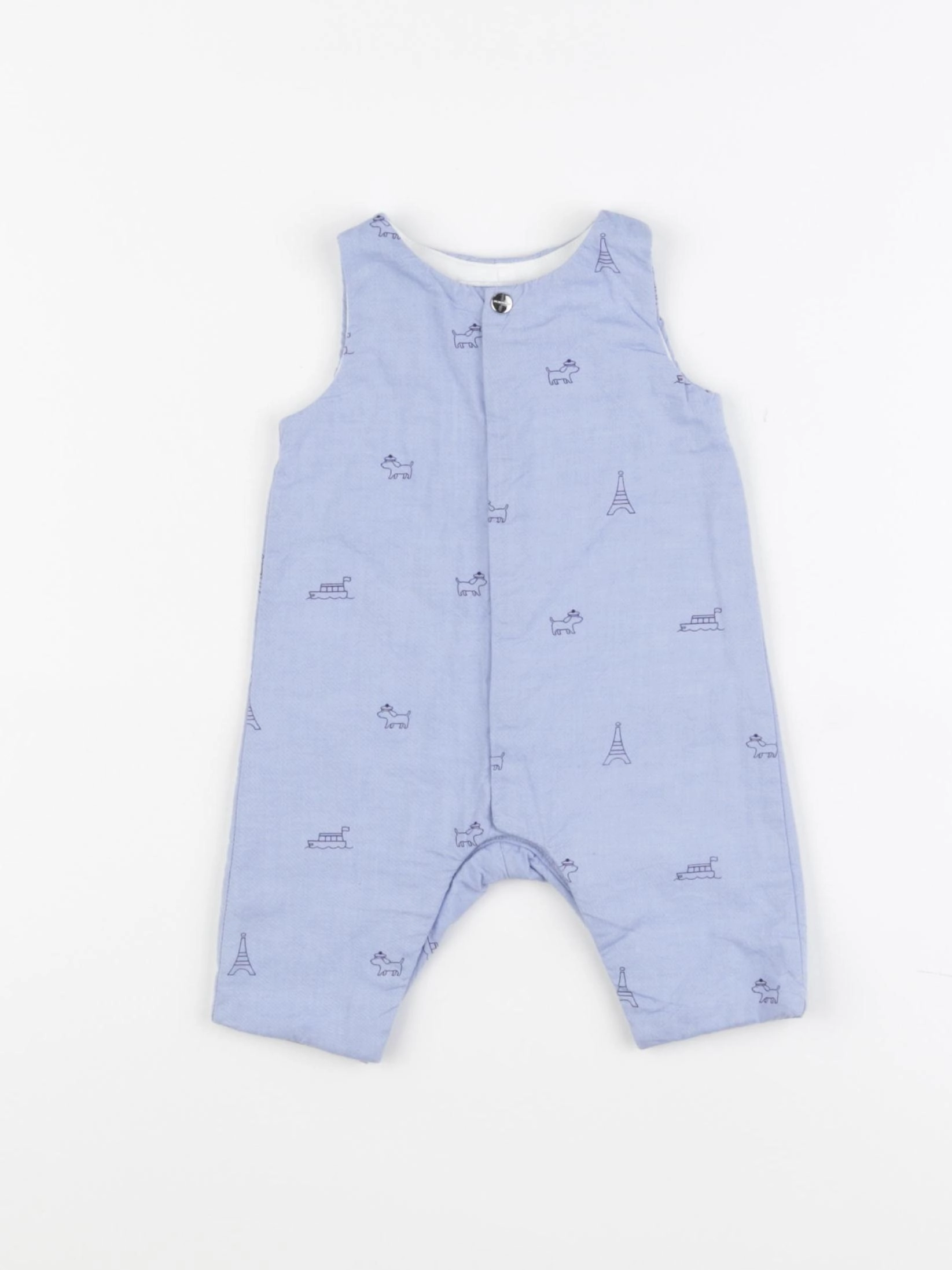Jacadi - combinaison doublé bleu - 1 mois