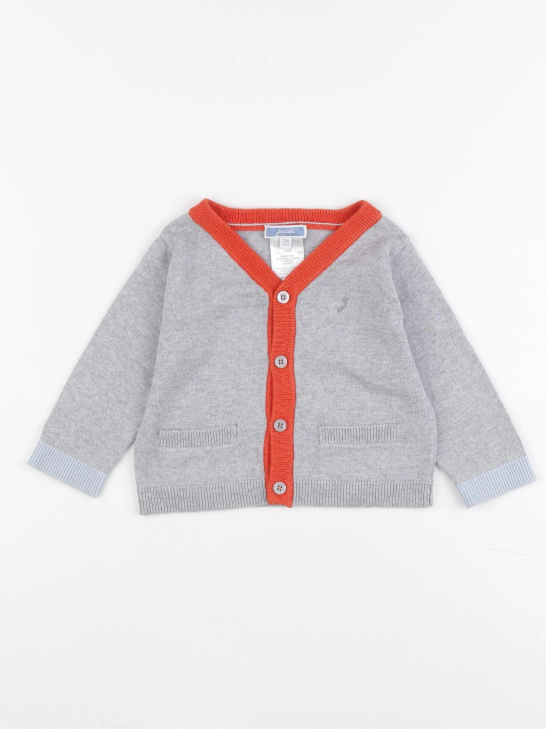 Jacadi - gilet gris - 12 mois
