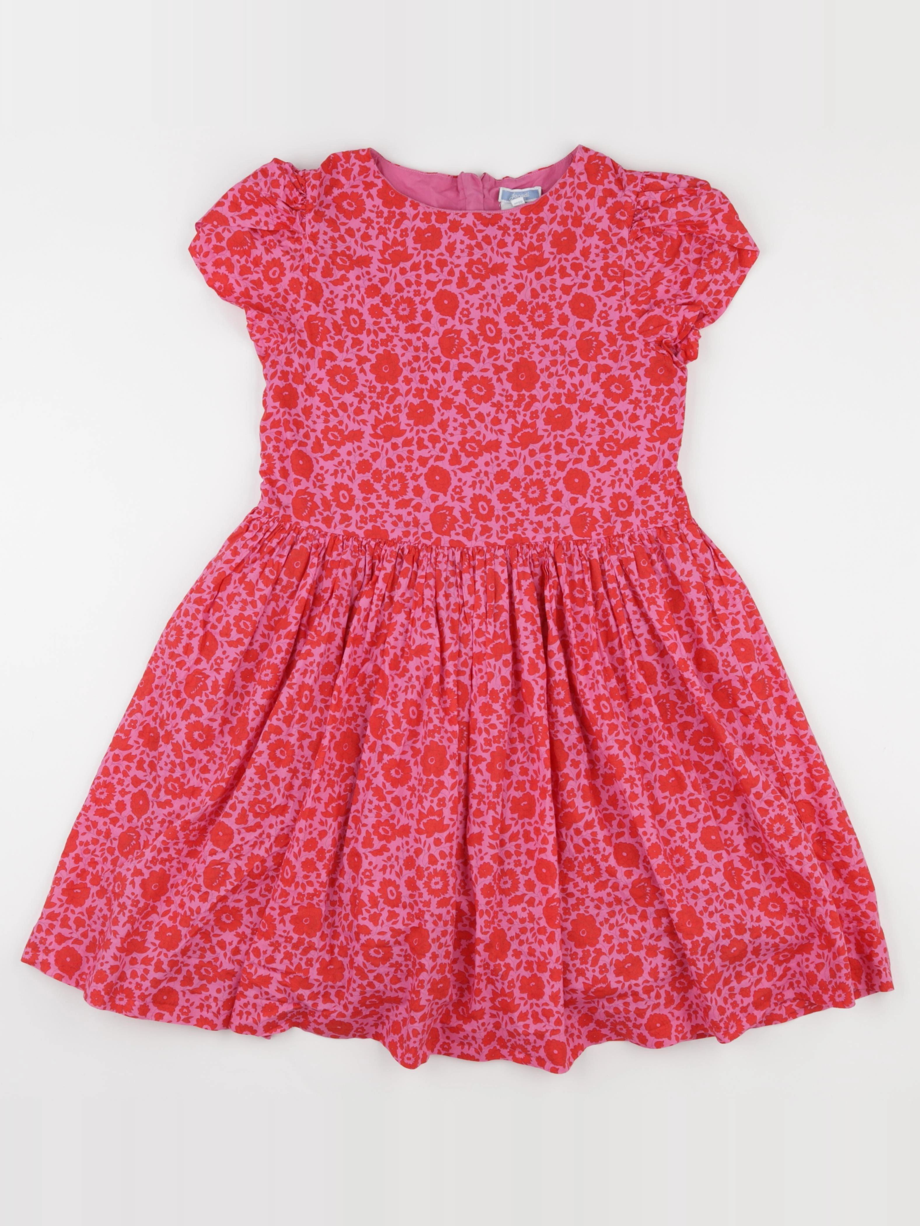 Jacadi - robe liberty rose, rouge - 12 ans