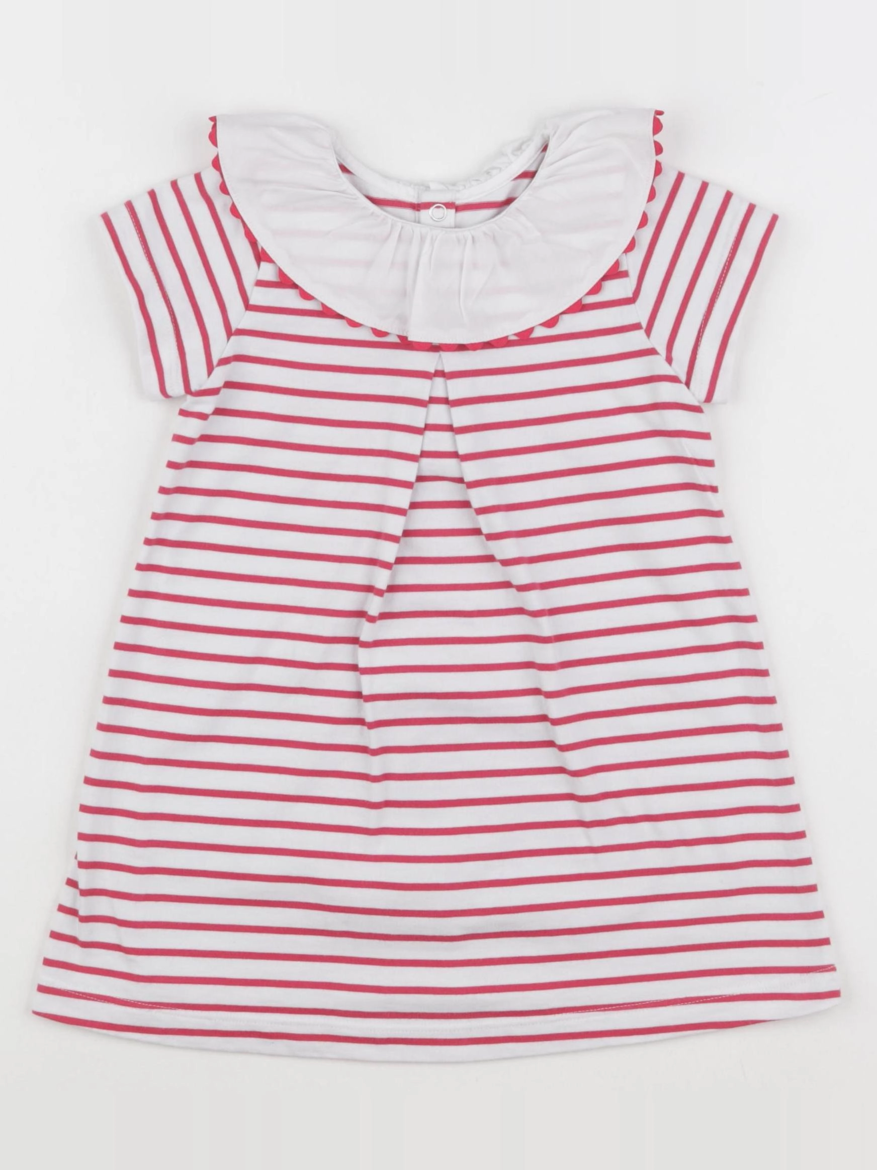 Jacadi - robe blanc, rose - 24 mois