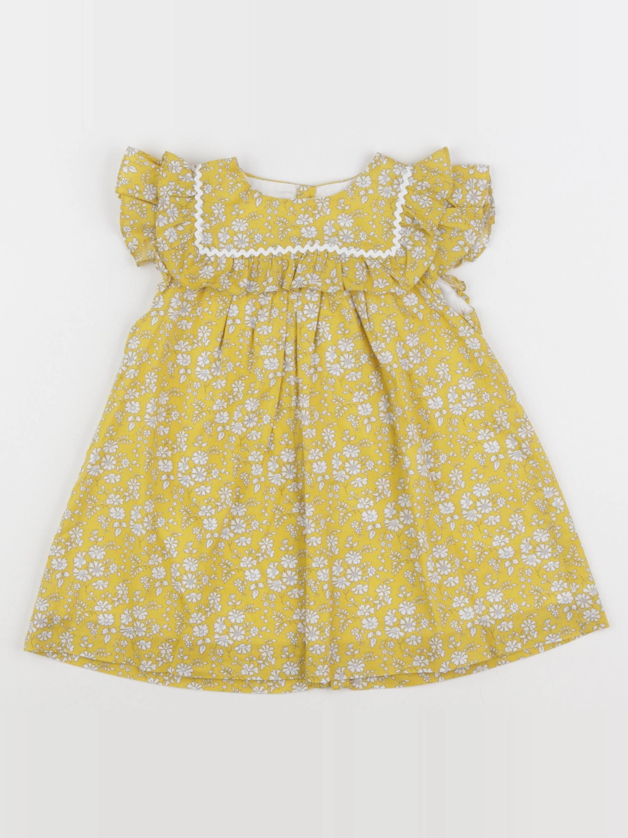 Jacadi - robe liberty jaune - 18 mois