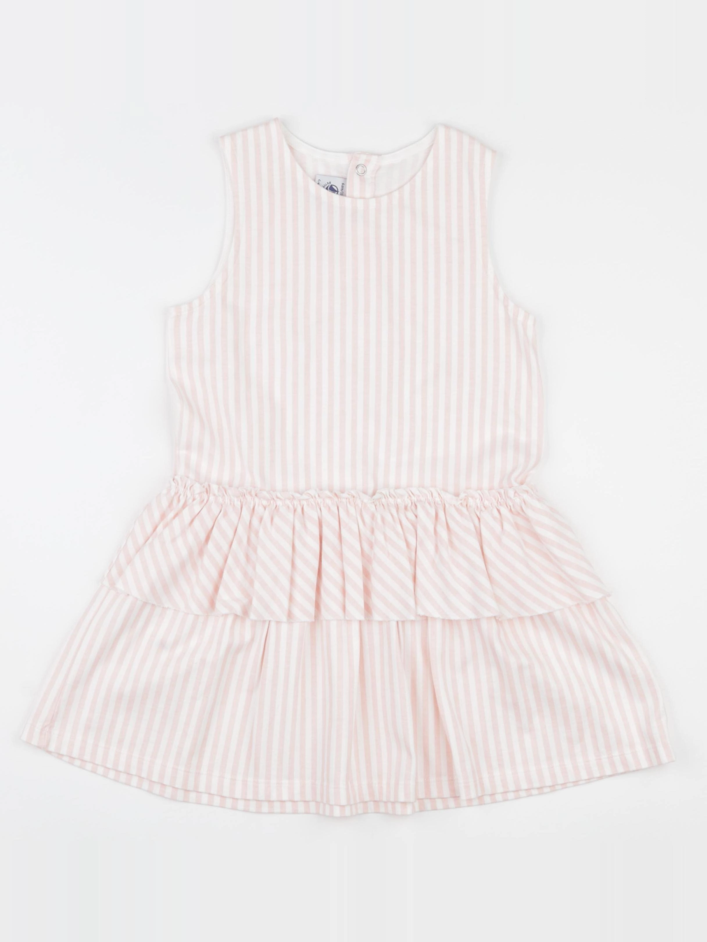 Petit Bateau - robe blanc, rose - 6 ans