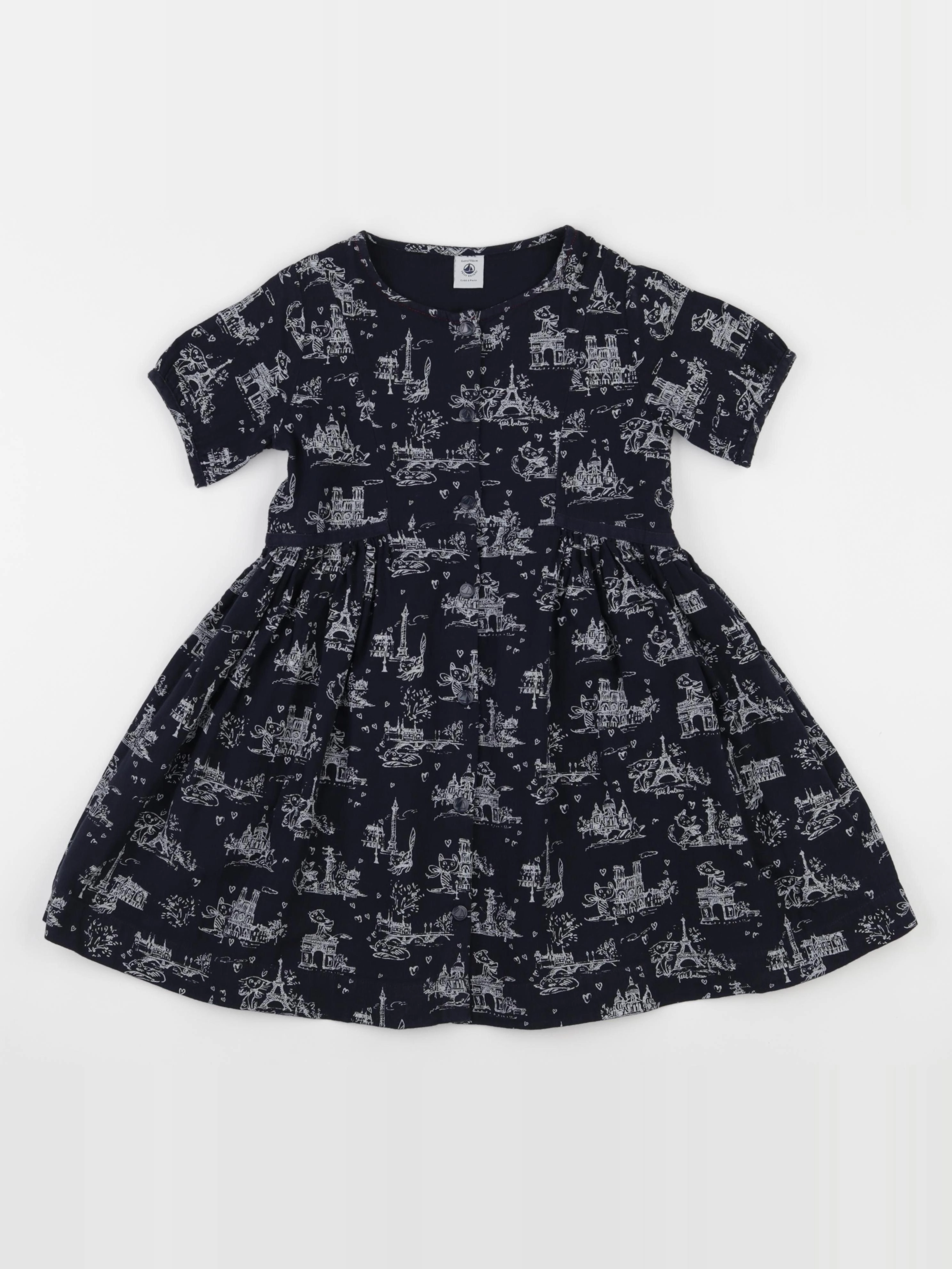 Petit Bateau - robe bleu - 6 ans