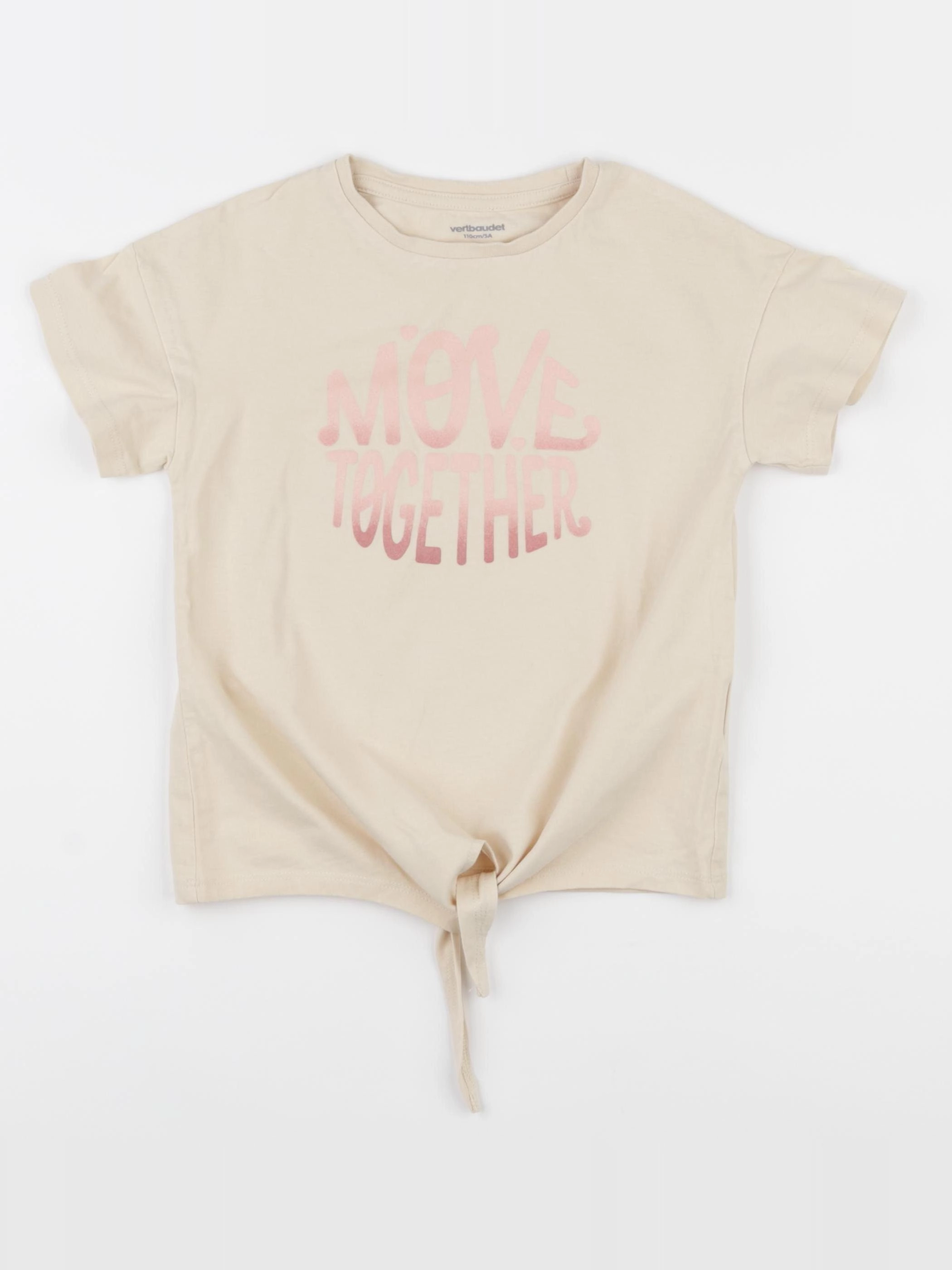 Vertbaudet - tee-shirt beige - 5 ans