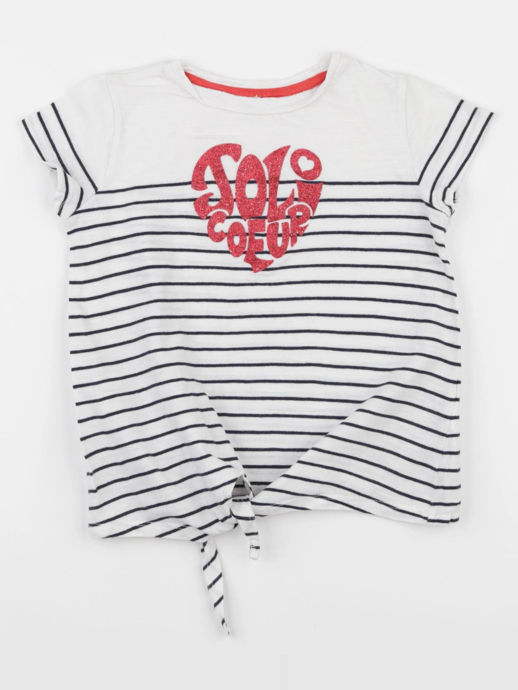 Vertbaudet - tee-shirt blanc, bleu - 4 ans