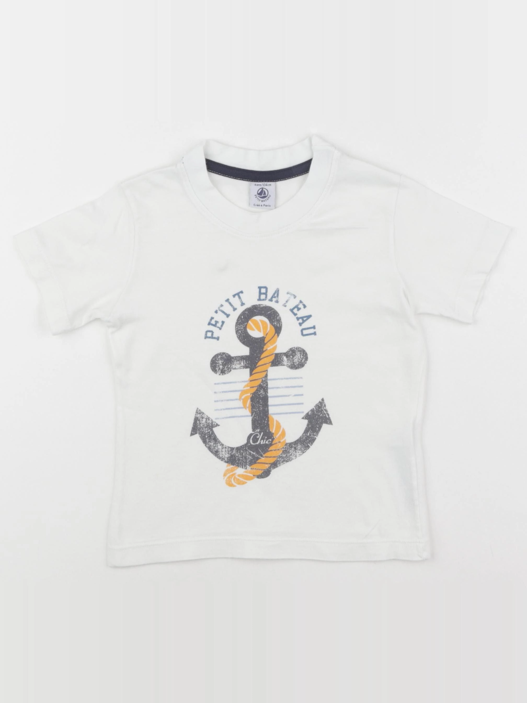 Petit Bateau - tee-shirt blanc - 4 ans