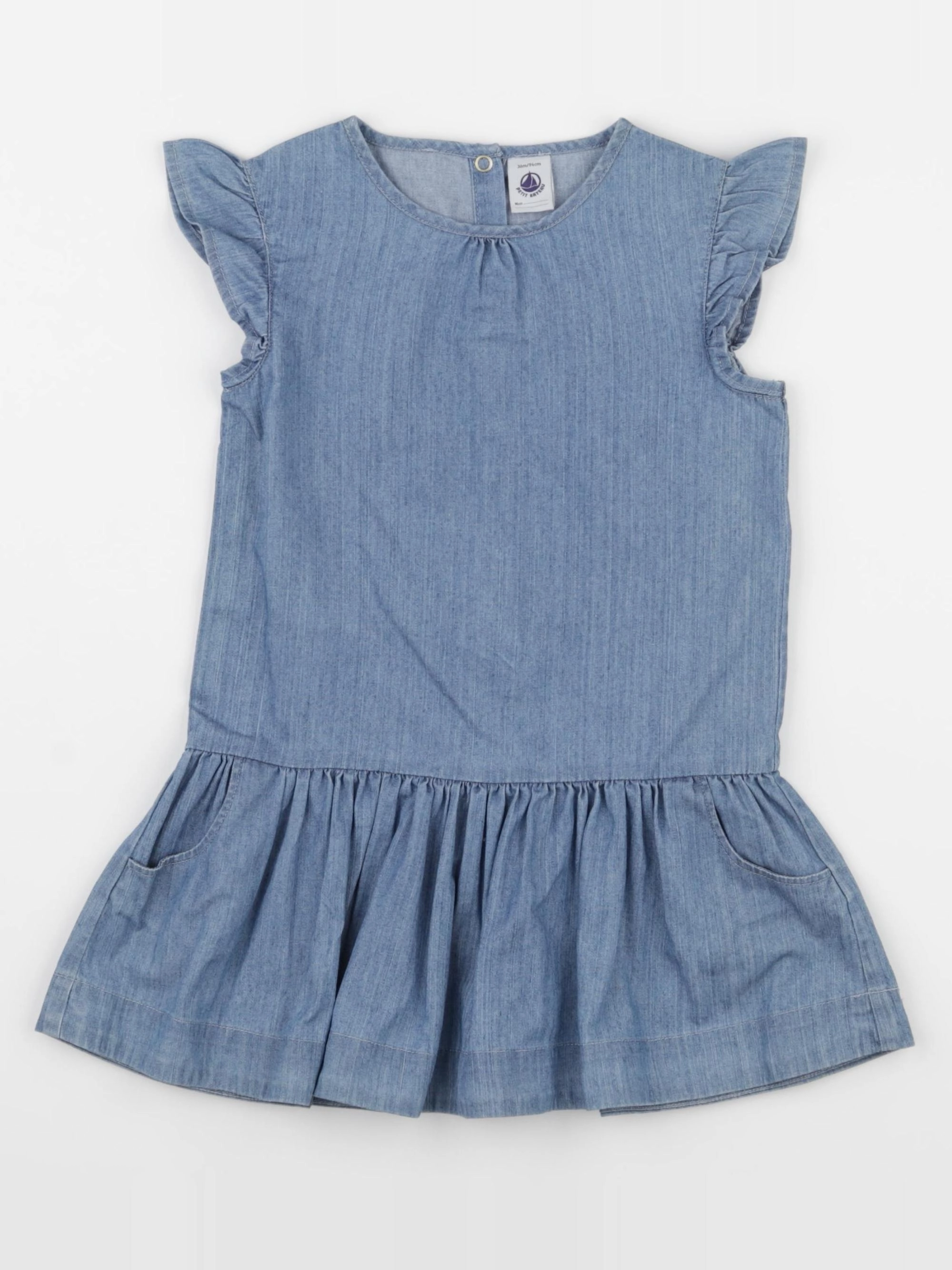 Petit Bateau - robe bleu - 36 mois