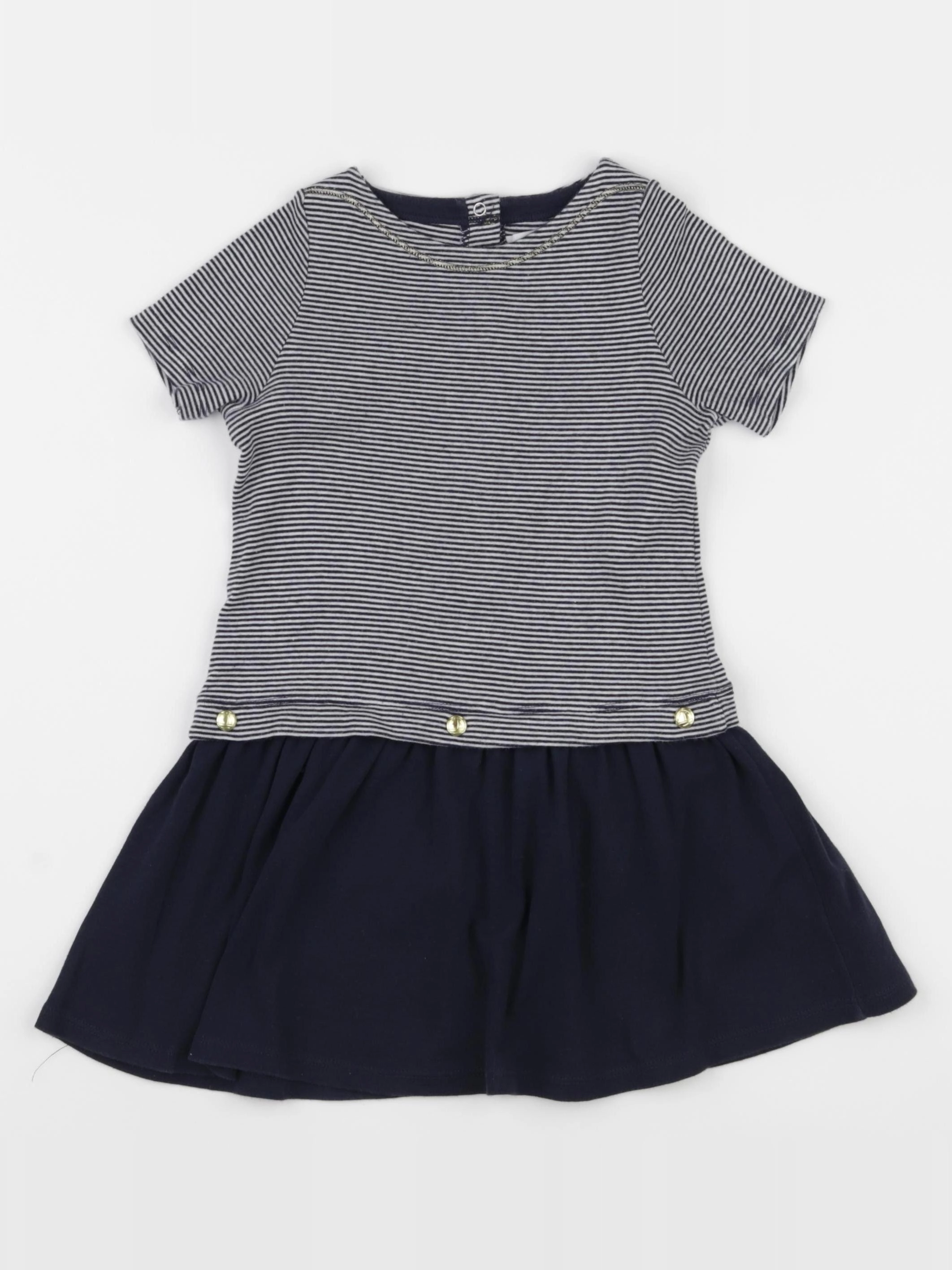Petit Bateau - robe bleu - 36 mois