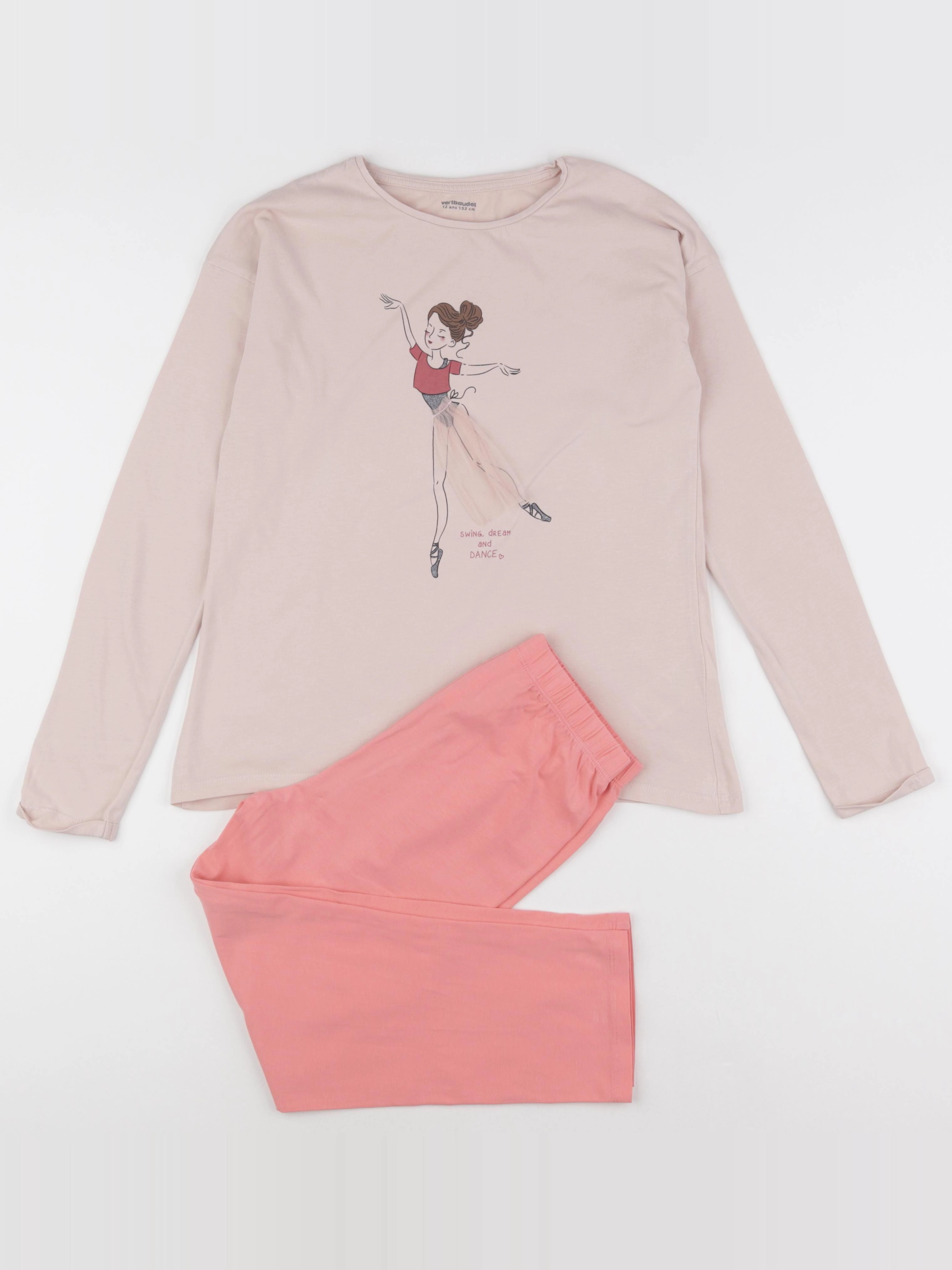 Vertbaudet - pyjama coton rose - 12 ans