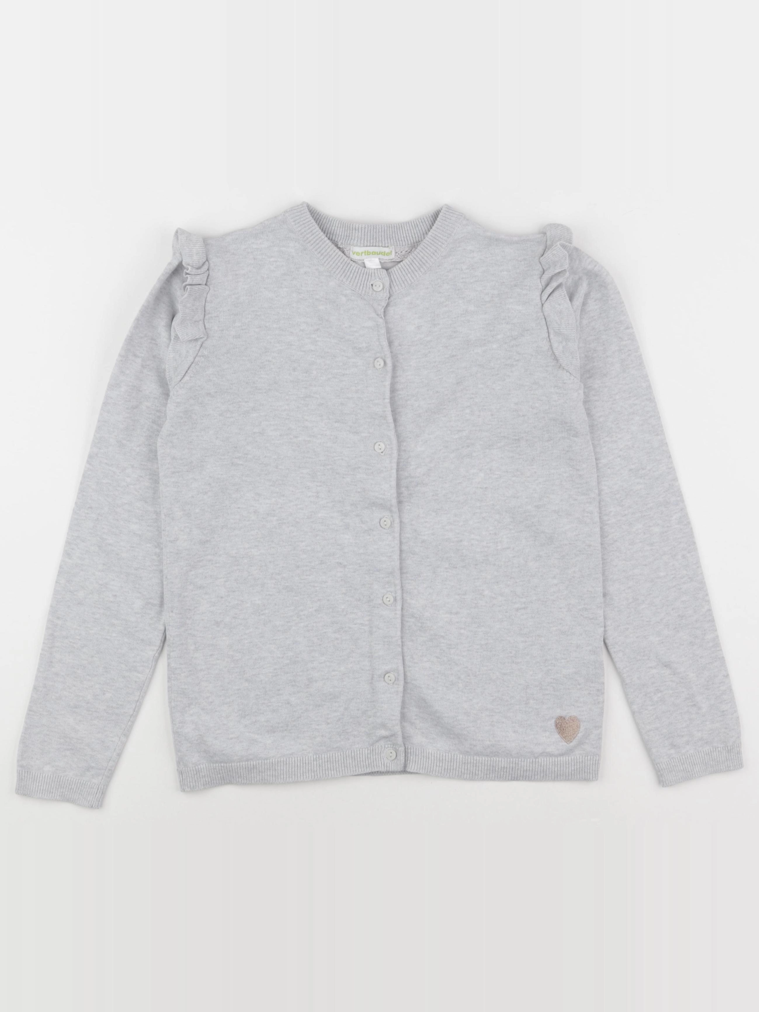 Vertbaudet - gilet gris - 10 ans