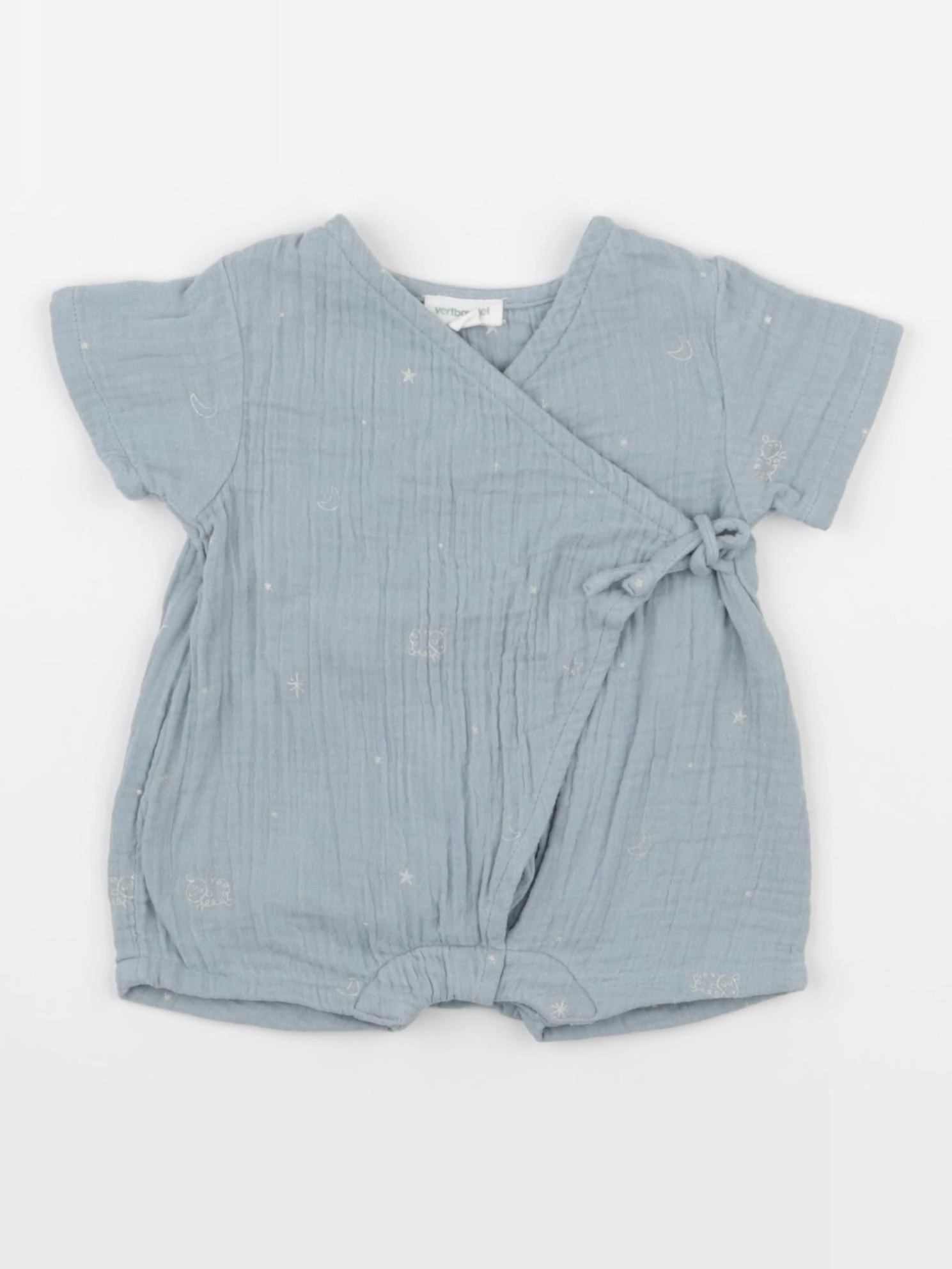Vertbaudet - combinaison coton vert - 1 mois