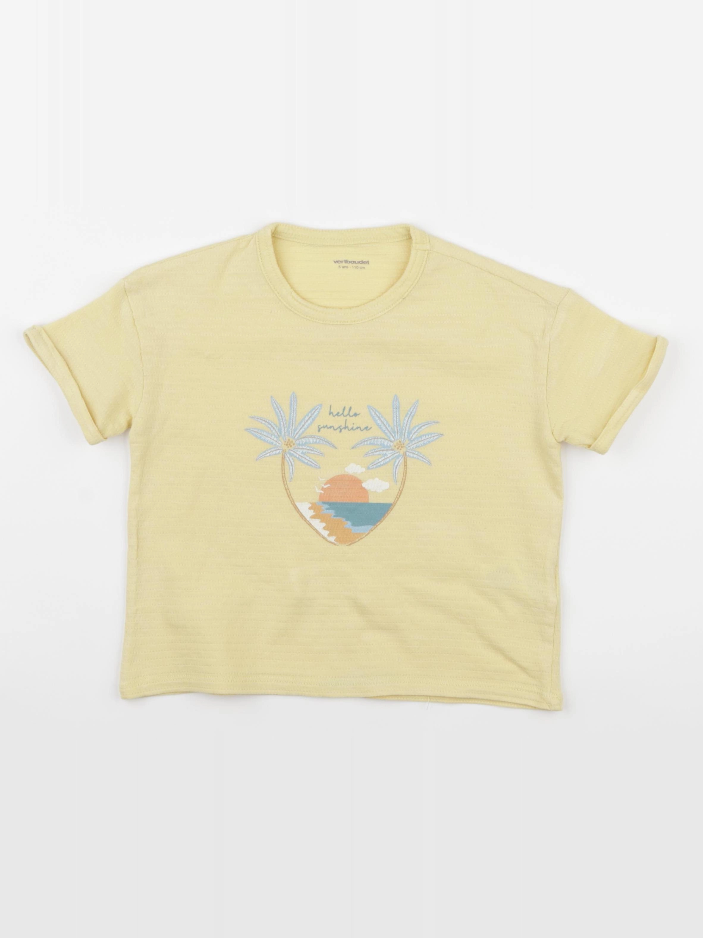 Vertbaudet - tee-shirt jaune - 5 ans