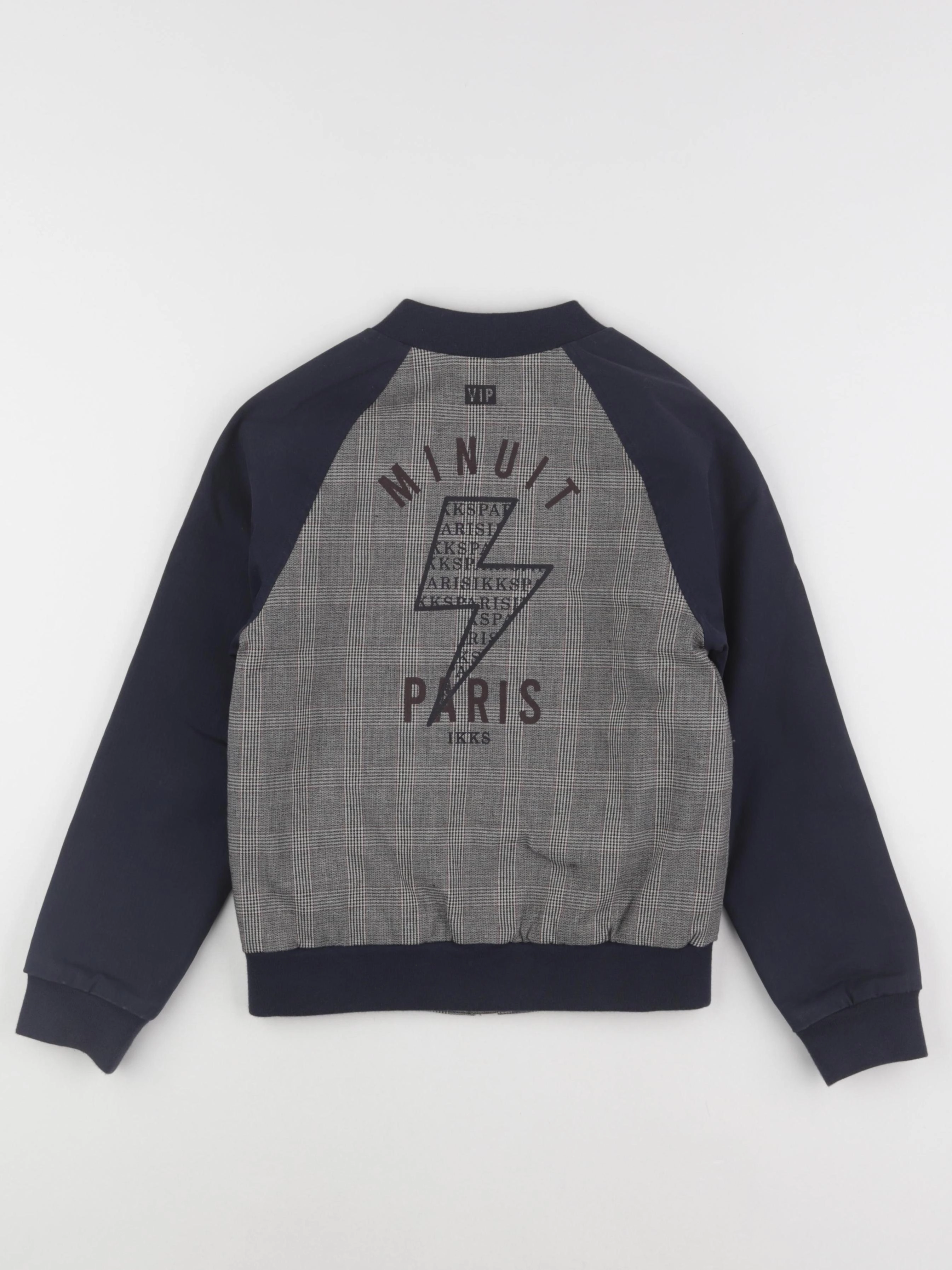 IKKS - veste imprimé au dos bleu, gris - 8 ans