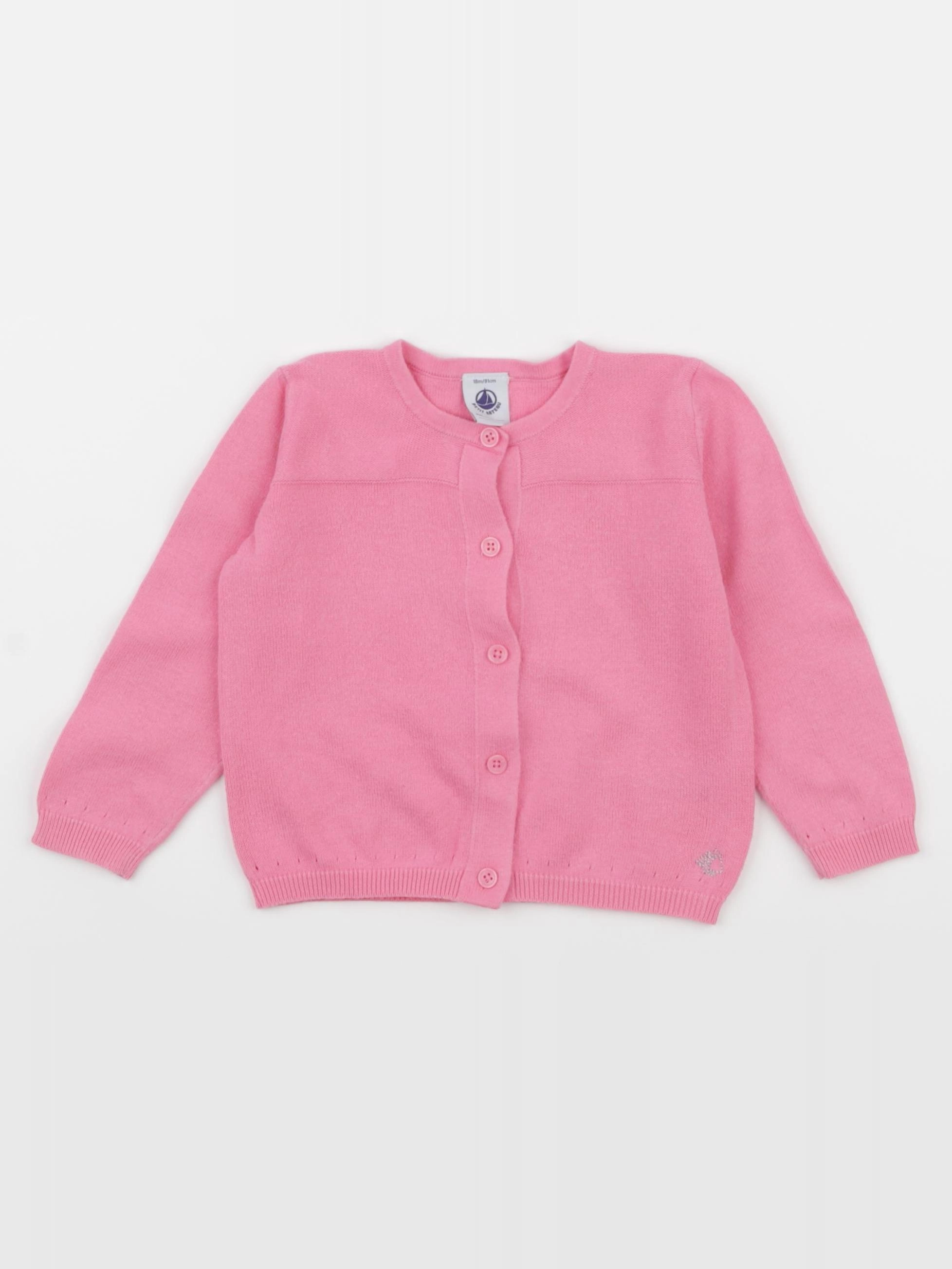 Petit Bateau - gilet rose - 18 mois