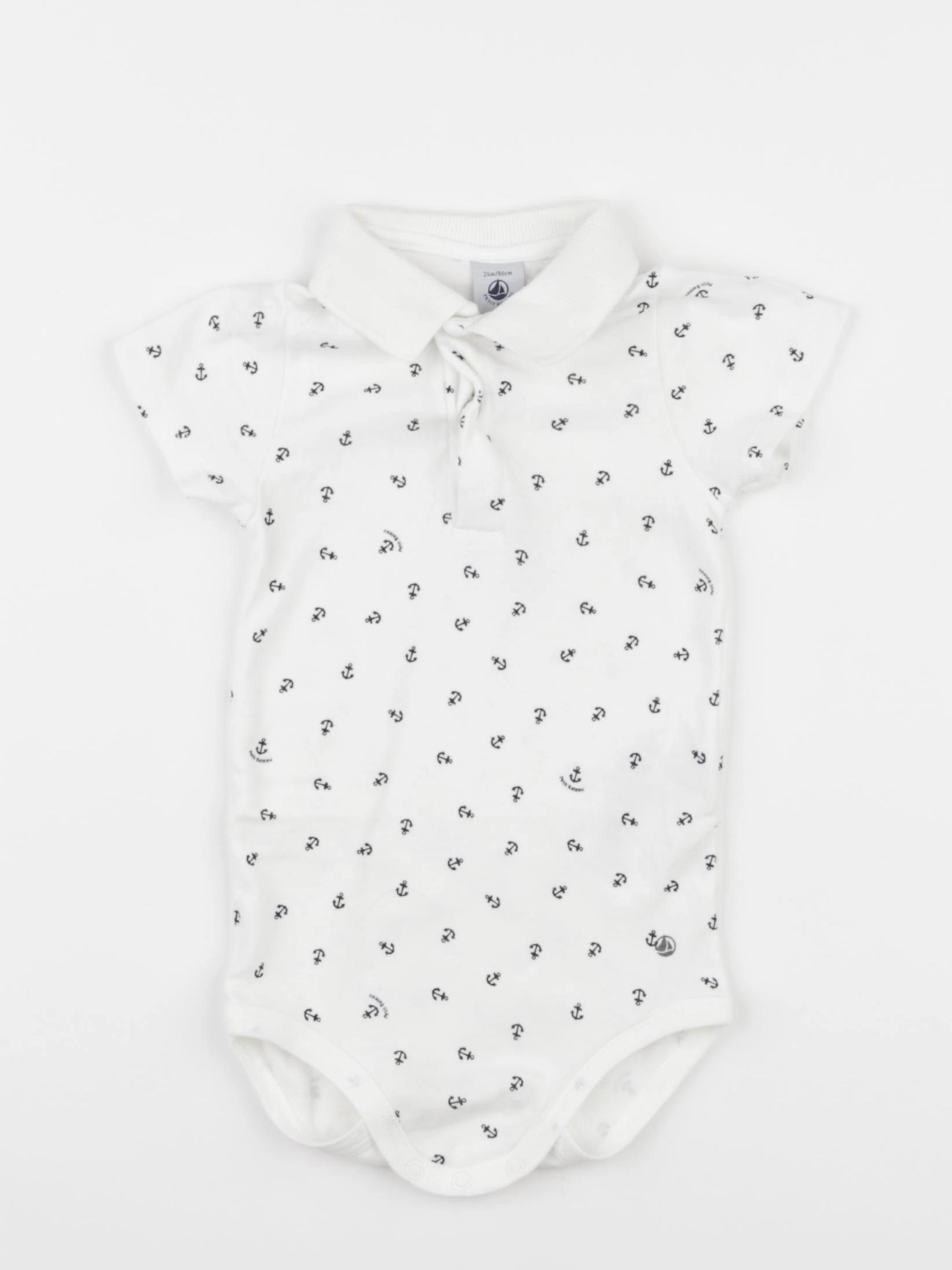 Petit Bateau - body à col blanc - 24 mois