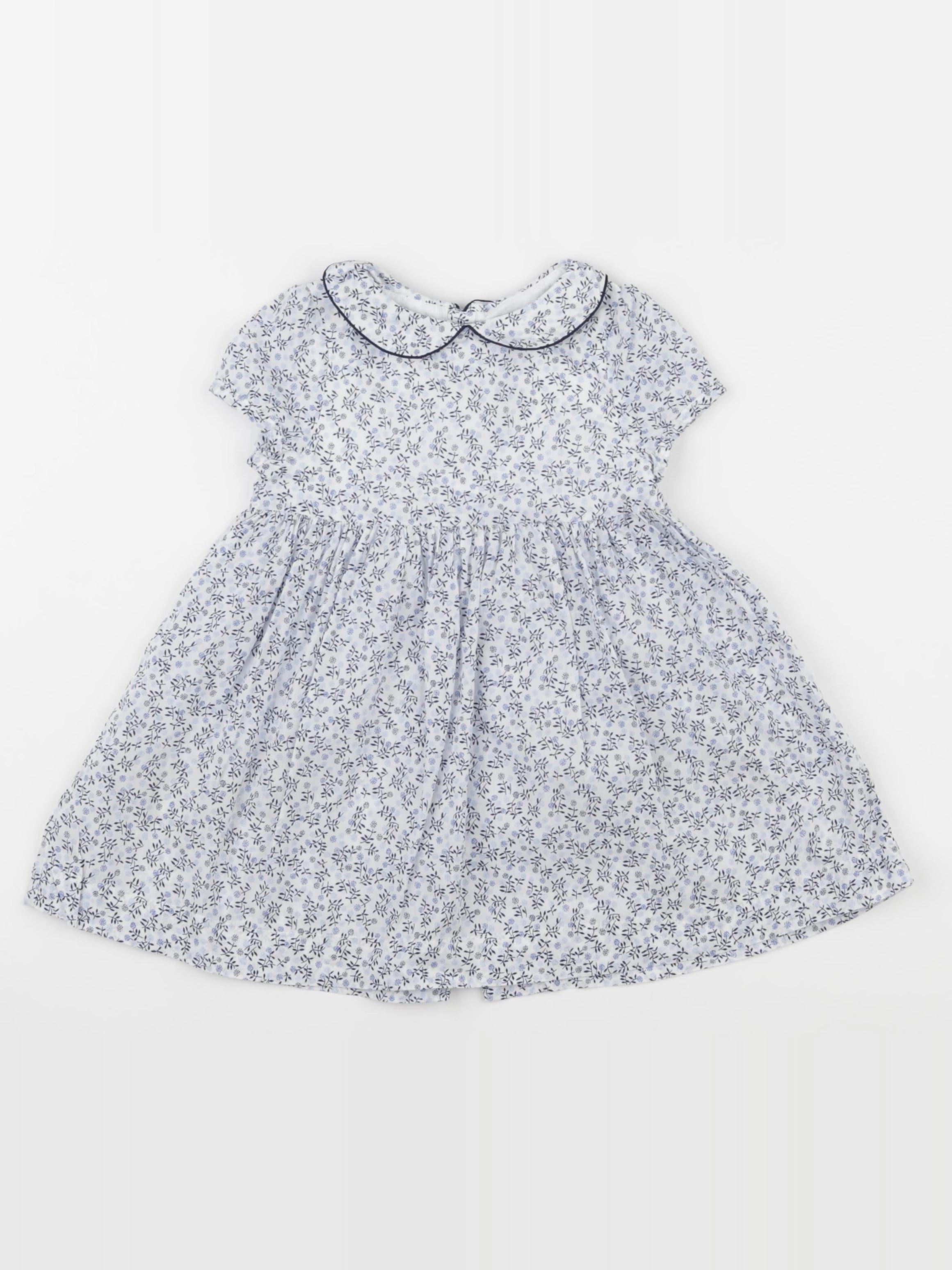 Jacadi - robe blanc, bleu - 18 mois
