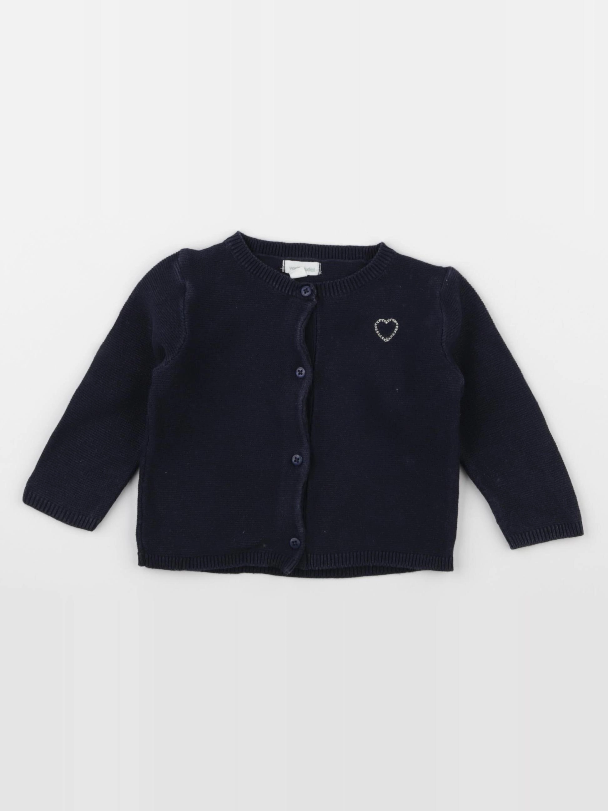 Vertbaudet - gilet bleu - 9 mois
