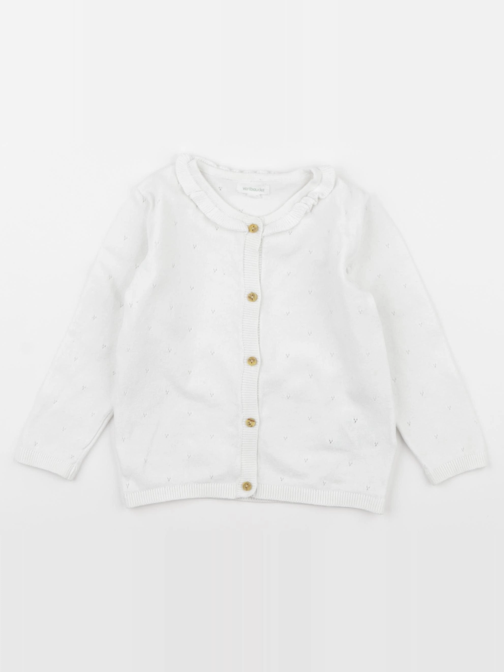 Vertbaudet - gilet blanc - 18 mois