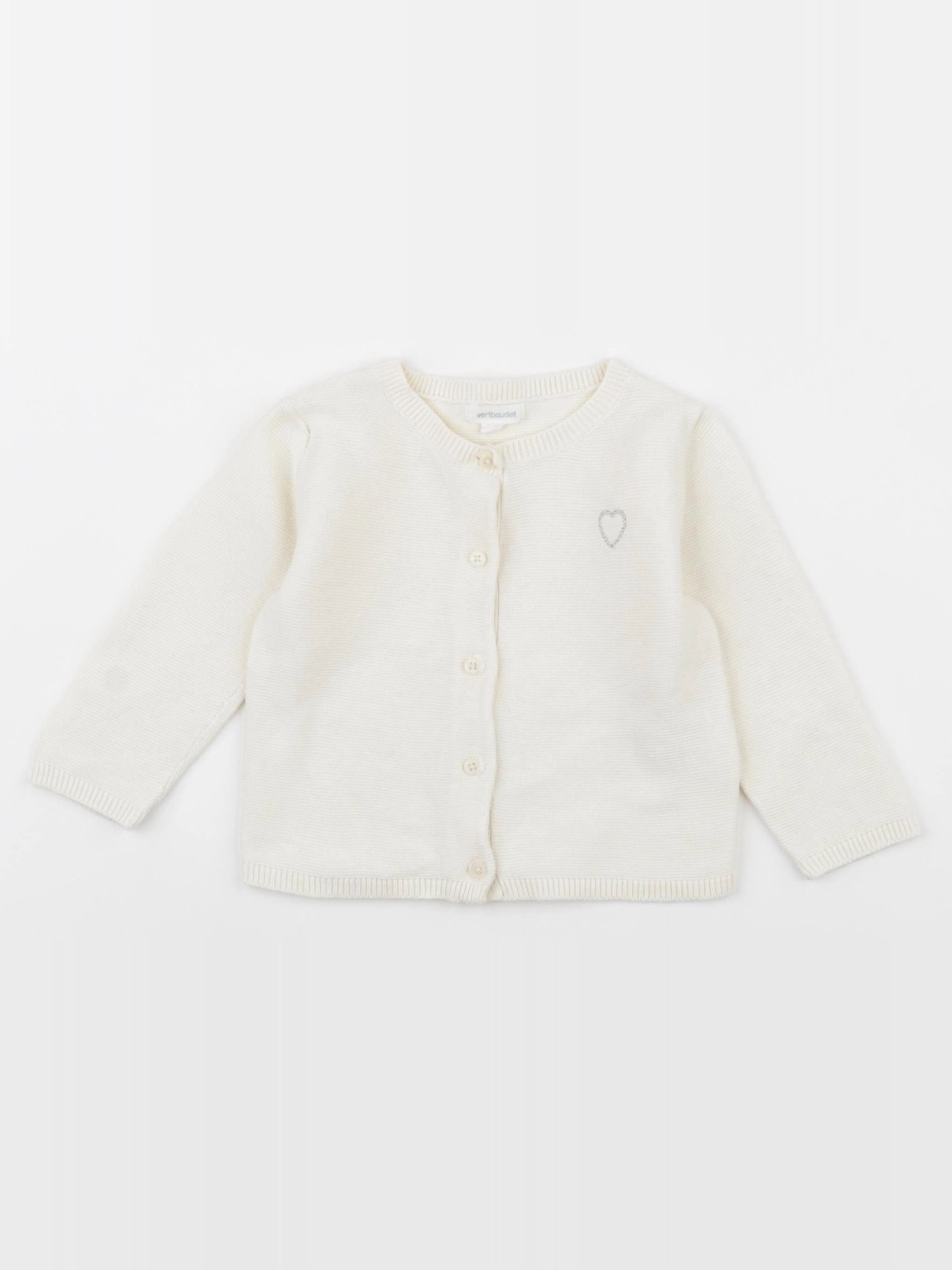Vertbaudet - gilet beige - 9 mois