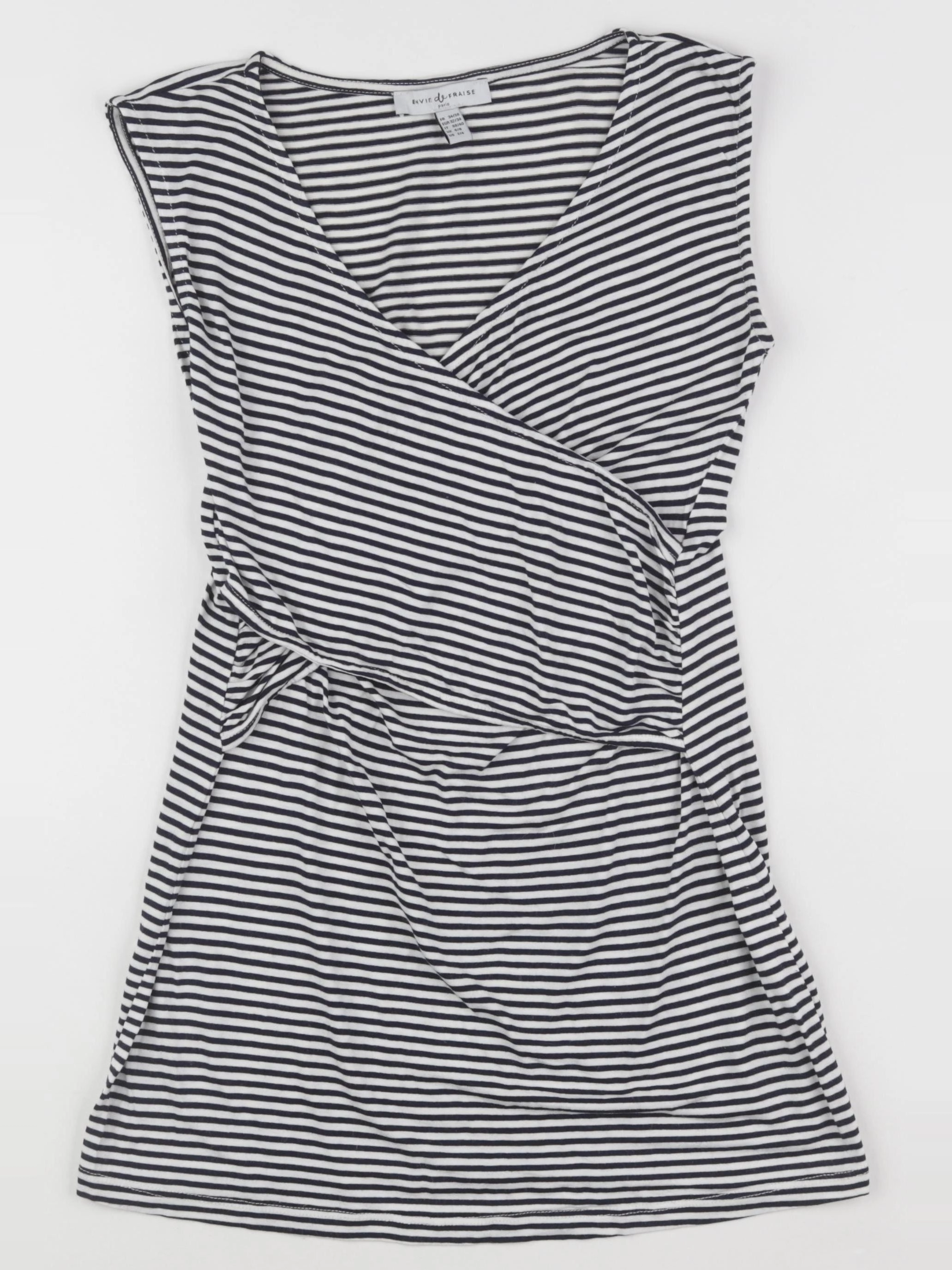 Envie de fraise - débardeur grossesse, allaitement bleu, blanc - 34 à 36