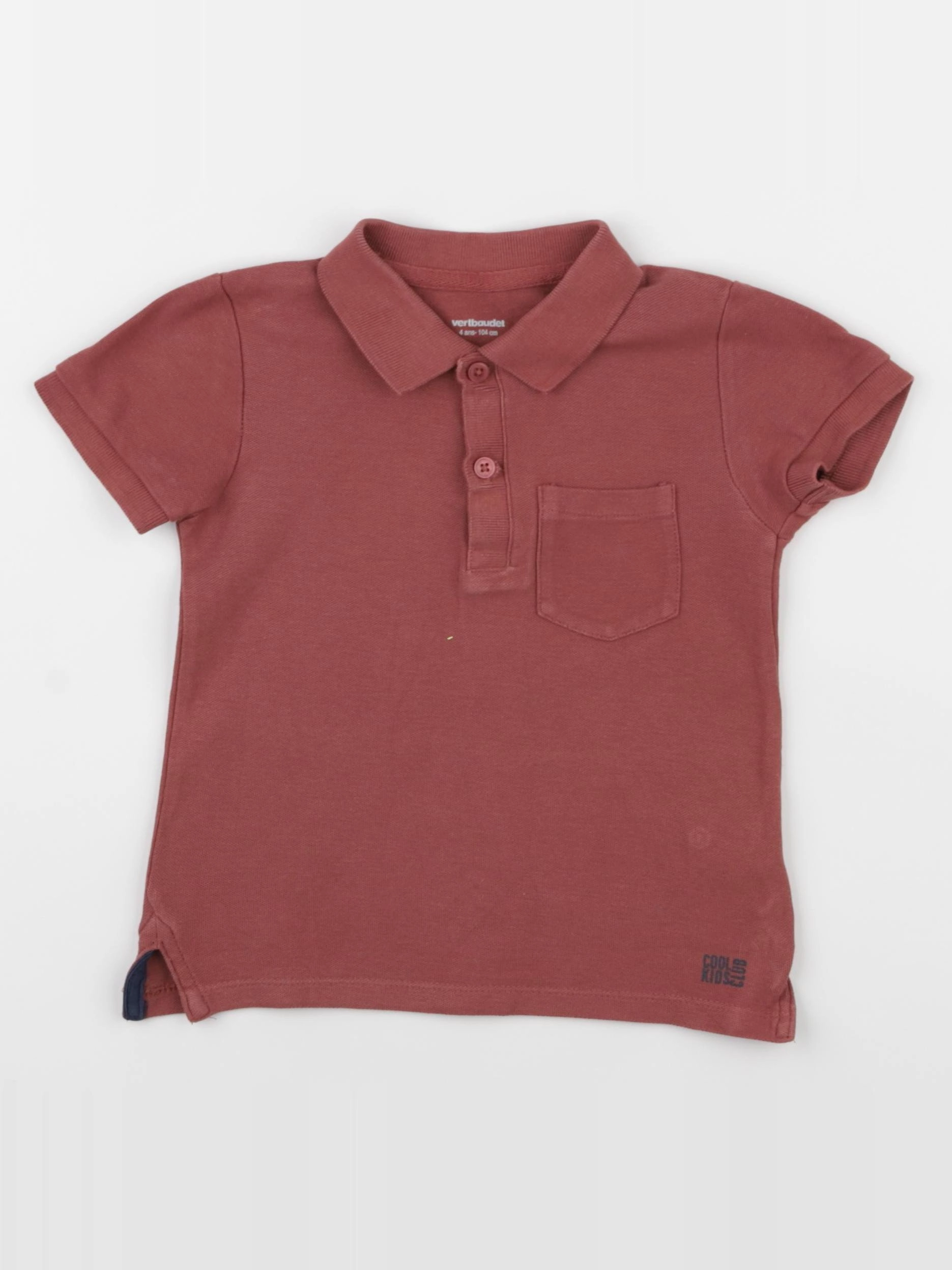 Vertbaudet - polo rouge - 4 ans