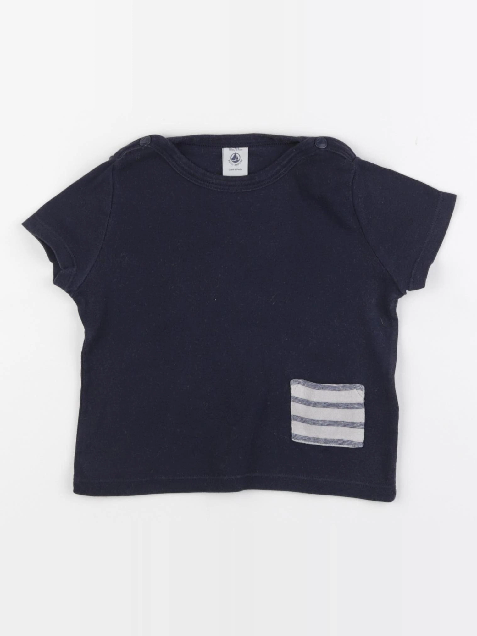 Petit Bateau - tee-shirt bleu - 18 mois