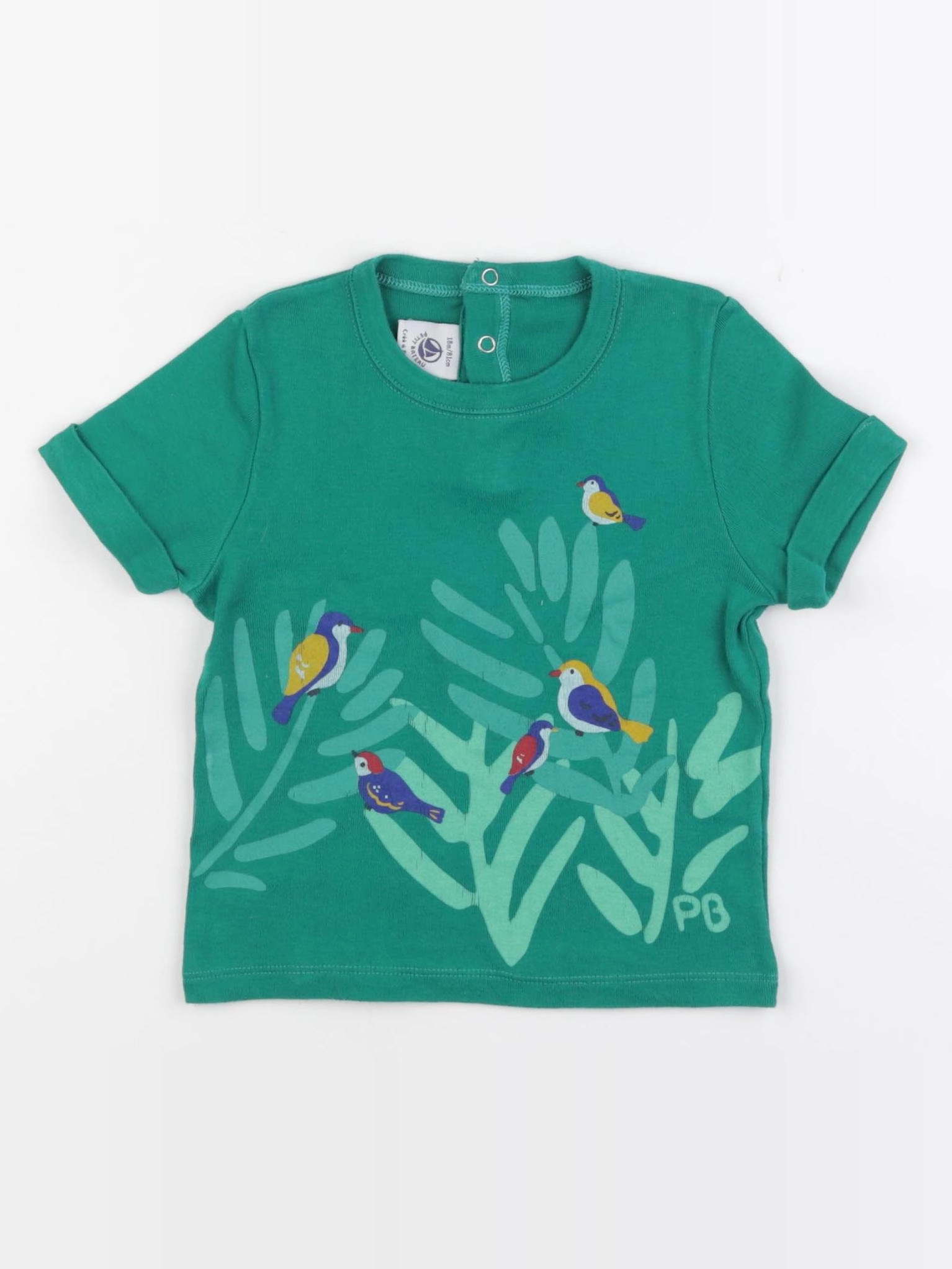 Petit Bateau - tee-shirt vert - 18 mois