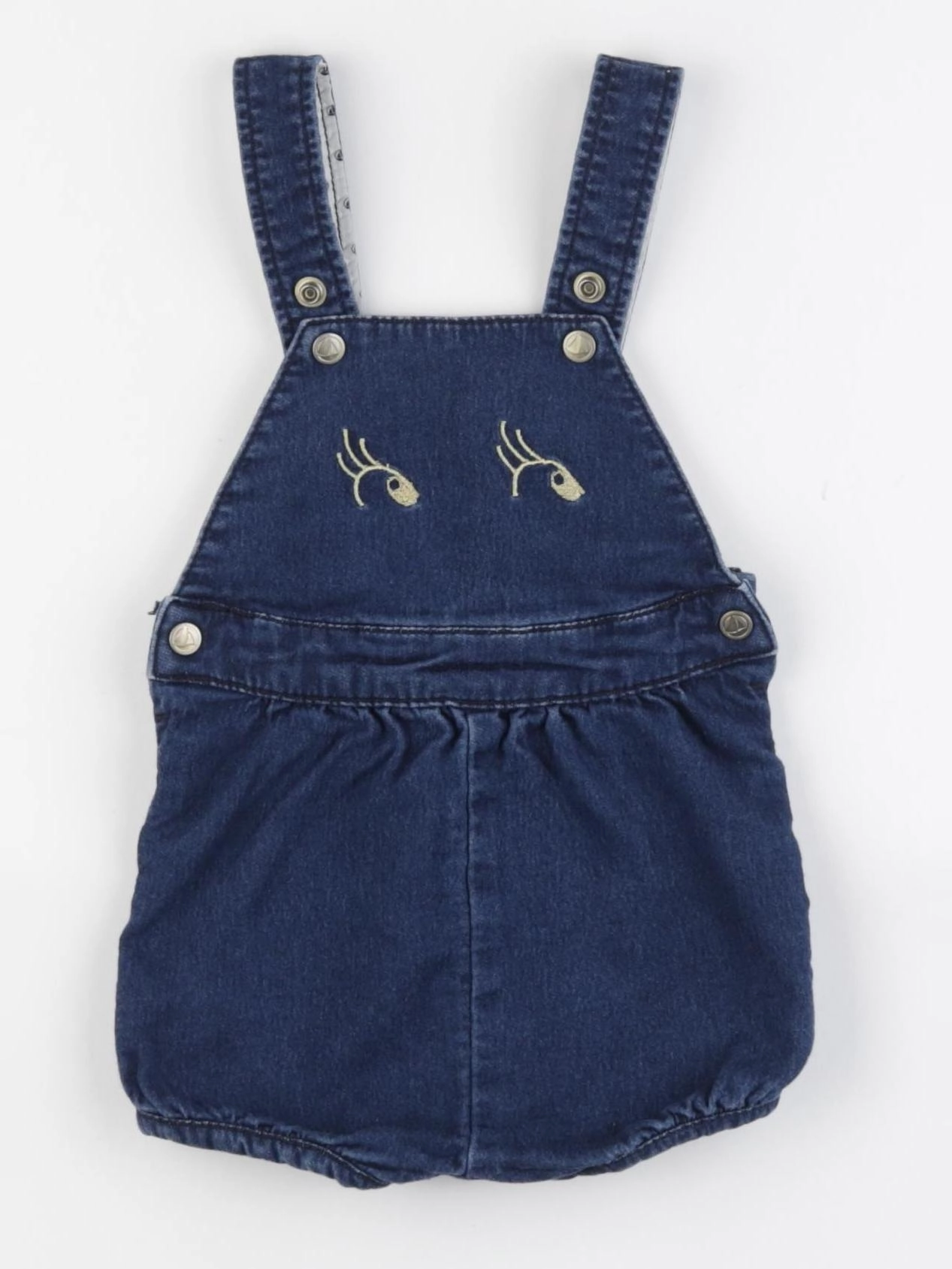 Petit Bateau - salopette bleu, or - 6 mois