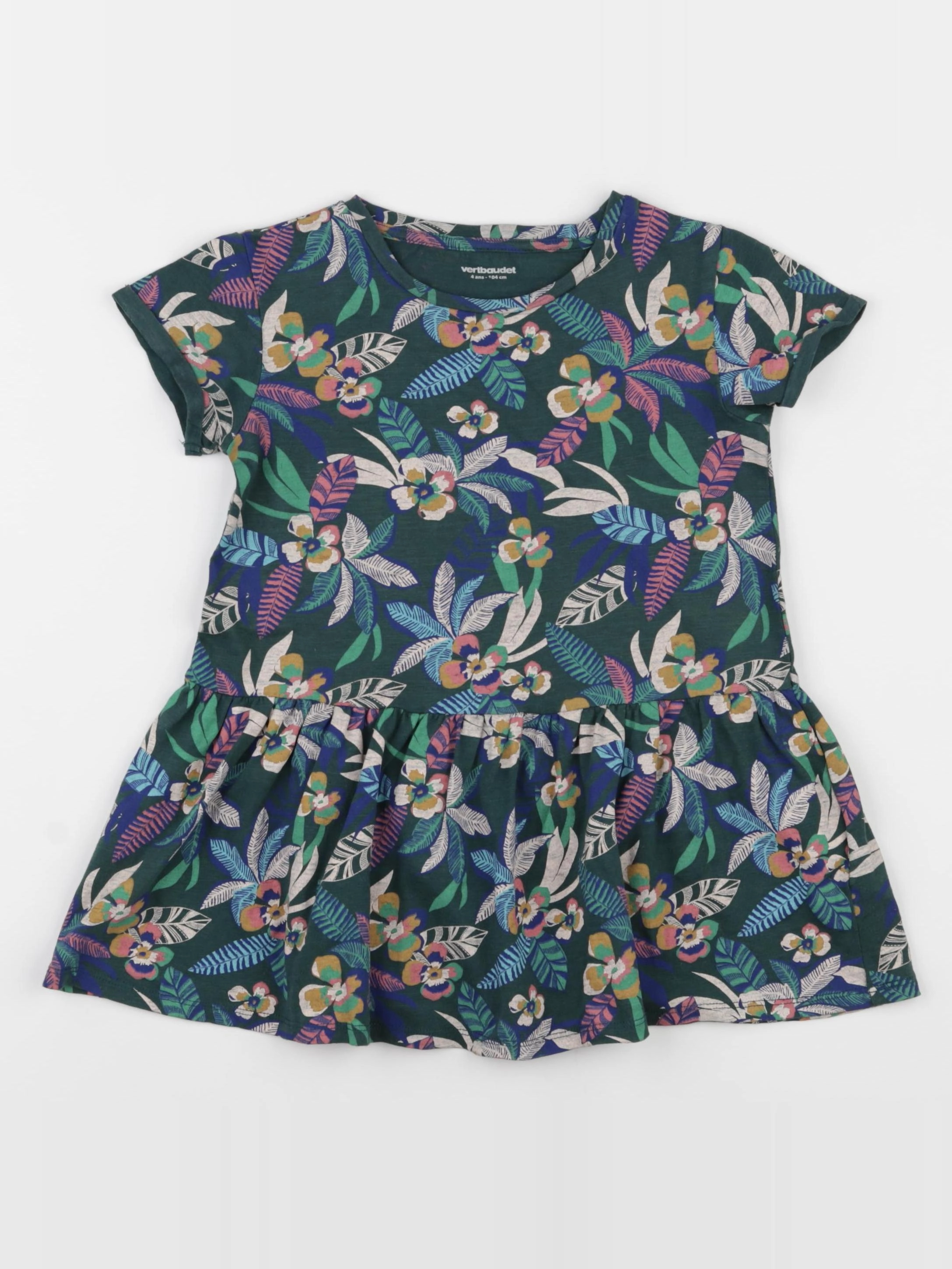 Vertbaudet - robe vert - 4 ans