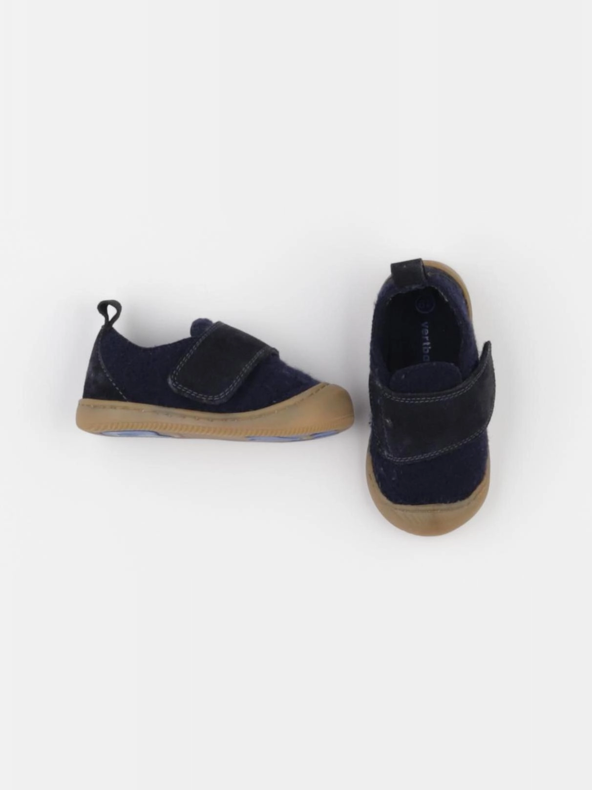 Vertbaudet - tennis à scratch/ lacets bleu - pointure 19