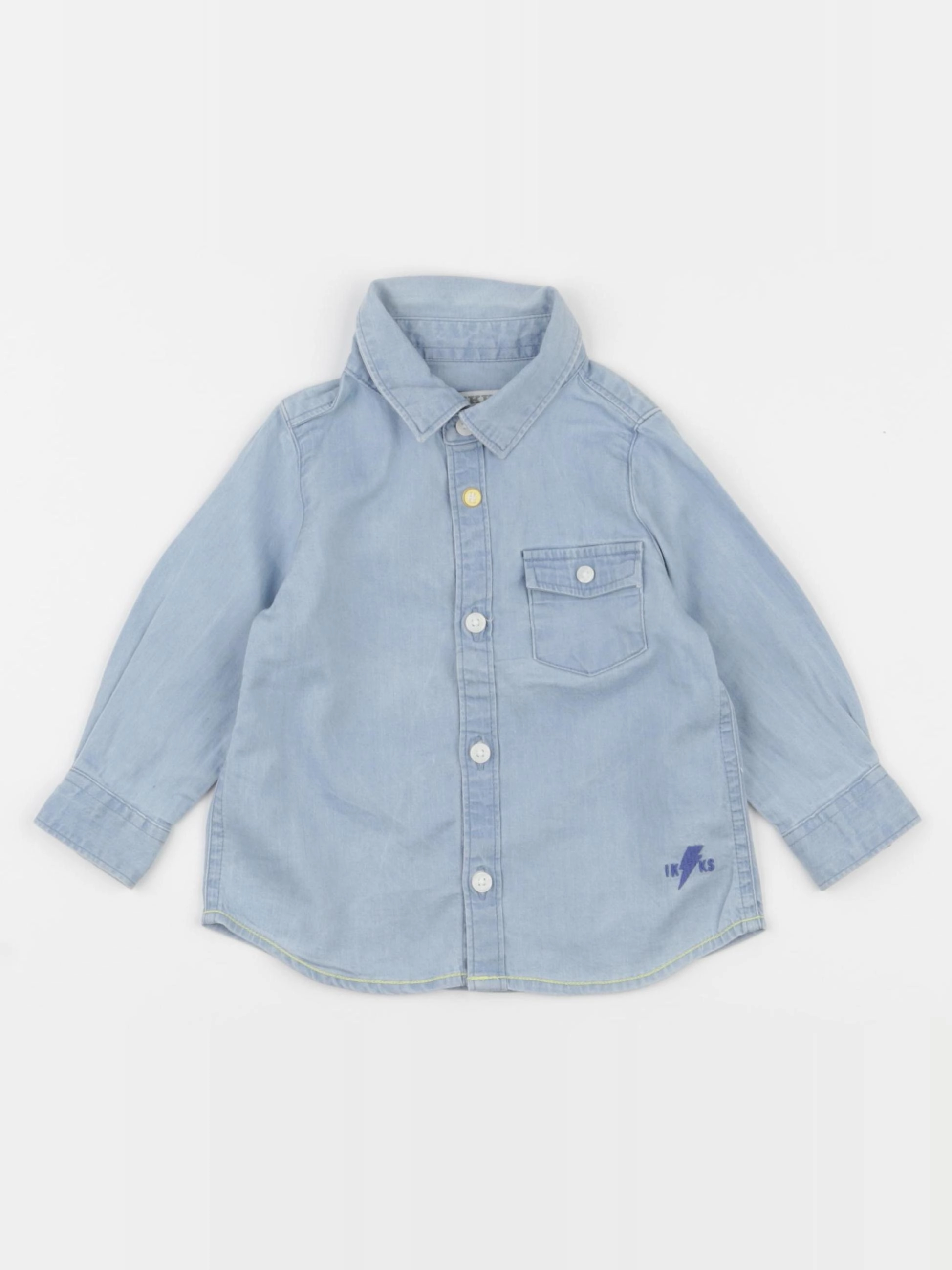 IKKS - chemise imprimé au dos bleu - 6 mois